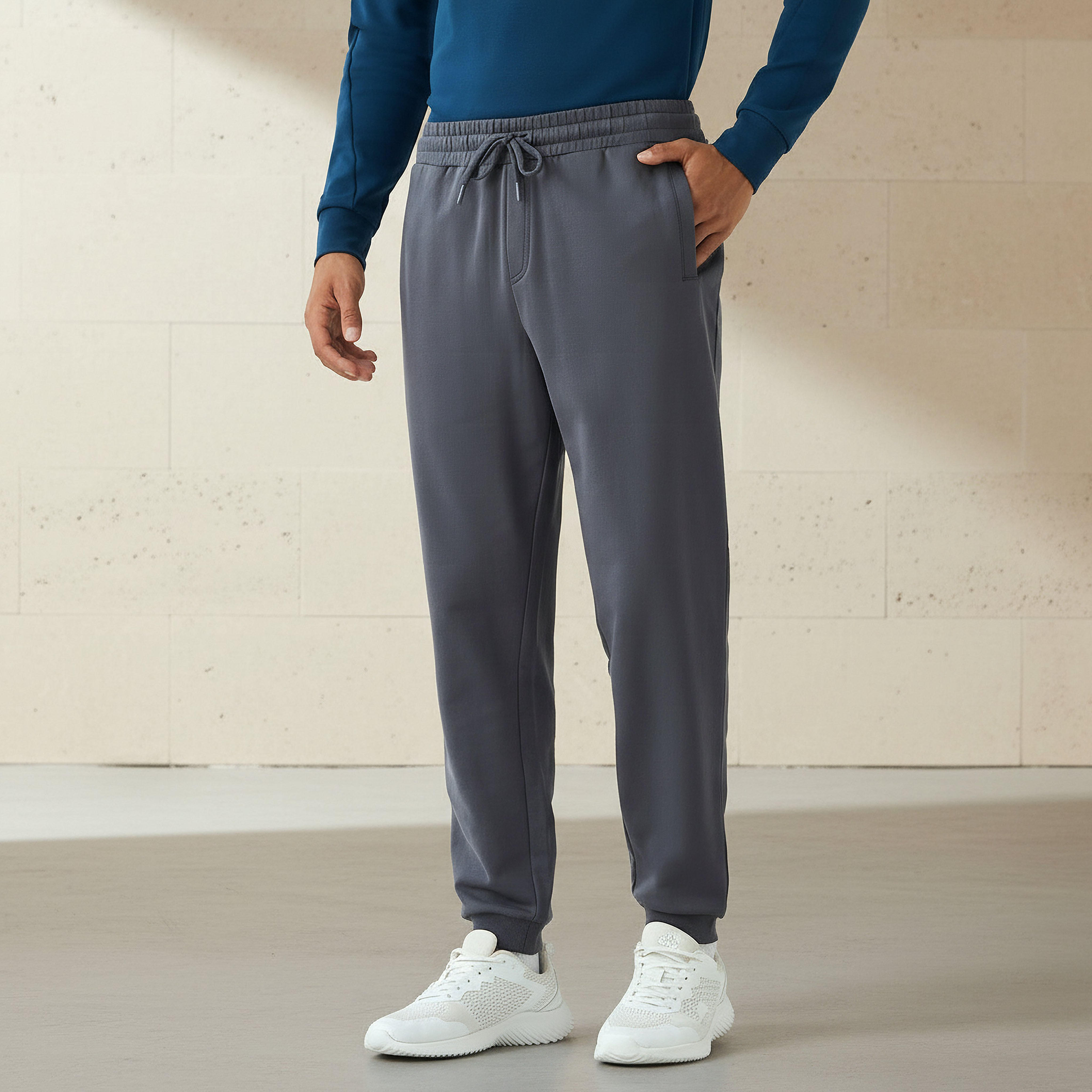 بنطلون رياضي بقصة عادية ورباط خصر للرجال-men-clothing-sportswearandactivewear-bottoms-joggers-image-4