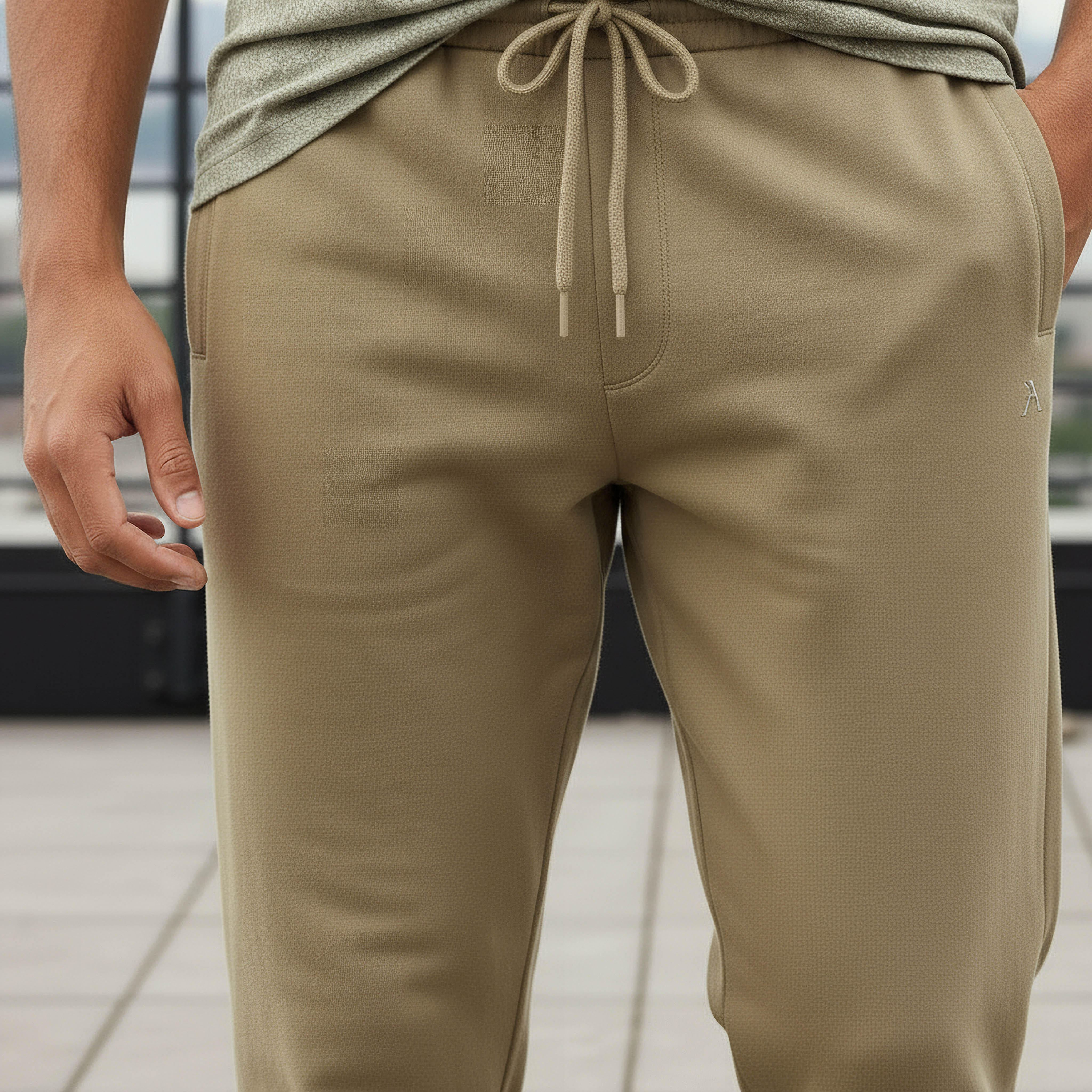بنطلون رياضي بقصة عادية ورباط خصر للرجال-men-clothing-sportswearandactivewear-bottoms-joggers-image-4