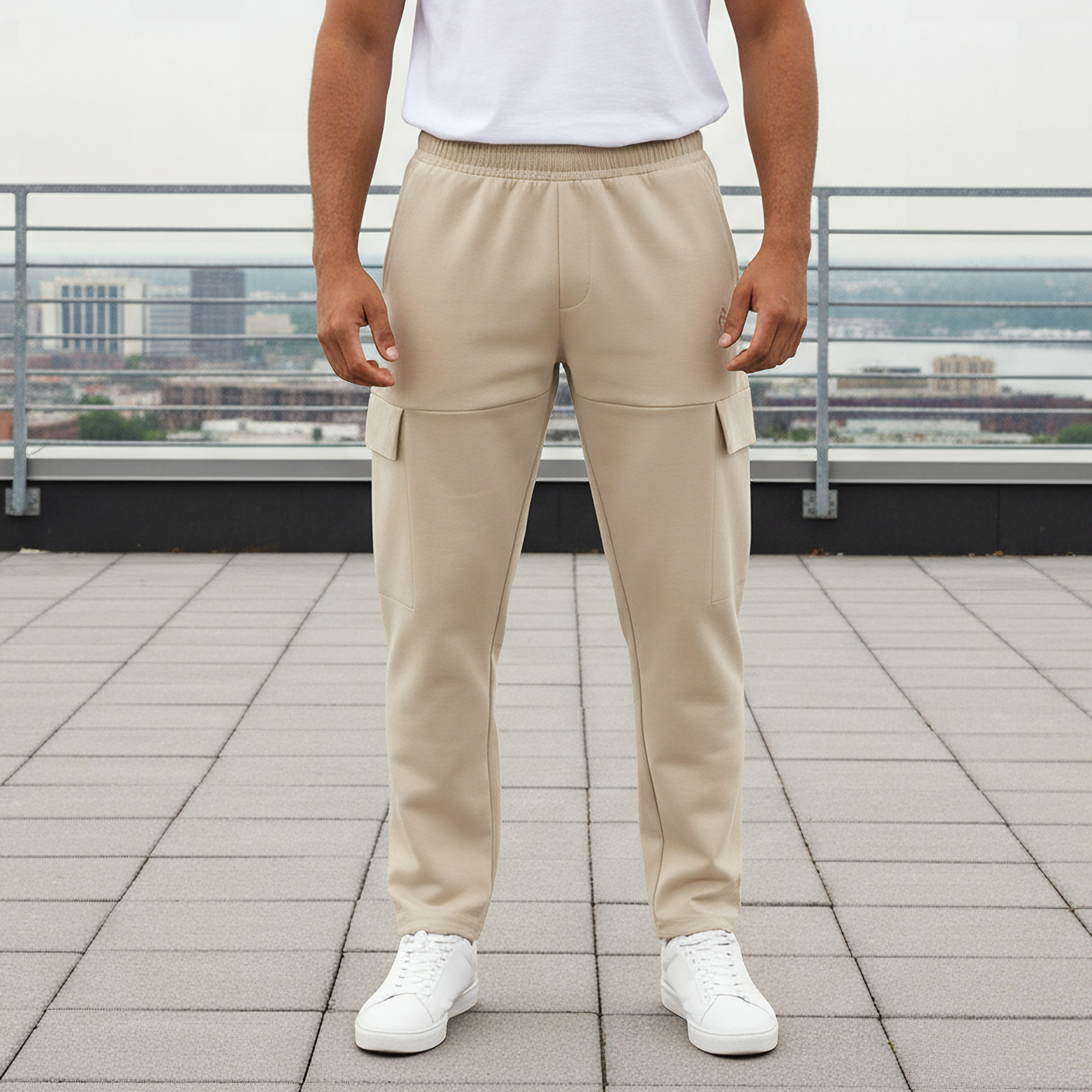 Men Regular Fit Cargo Joggers with Pockets-men-clothing-sportswearandactivewear-bottoms-joggers-image-1