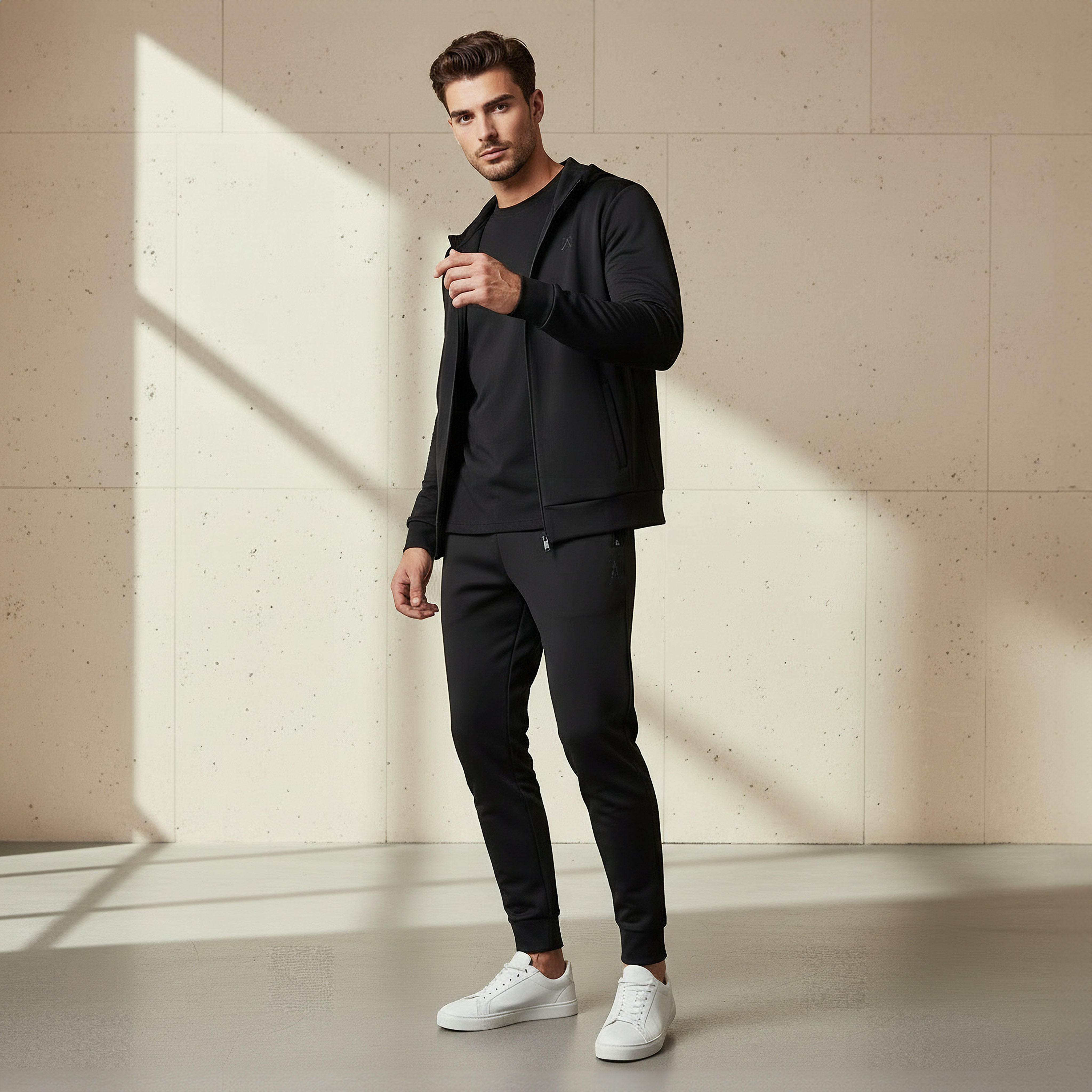 بنطلون رياضي رجالي بقصة عادية وجيوب بسحاب-men-clothing-sportswearandactivewear-bottoms-joggers-image-1