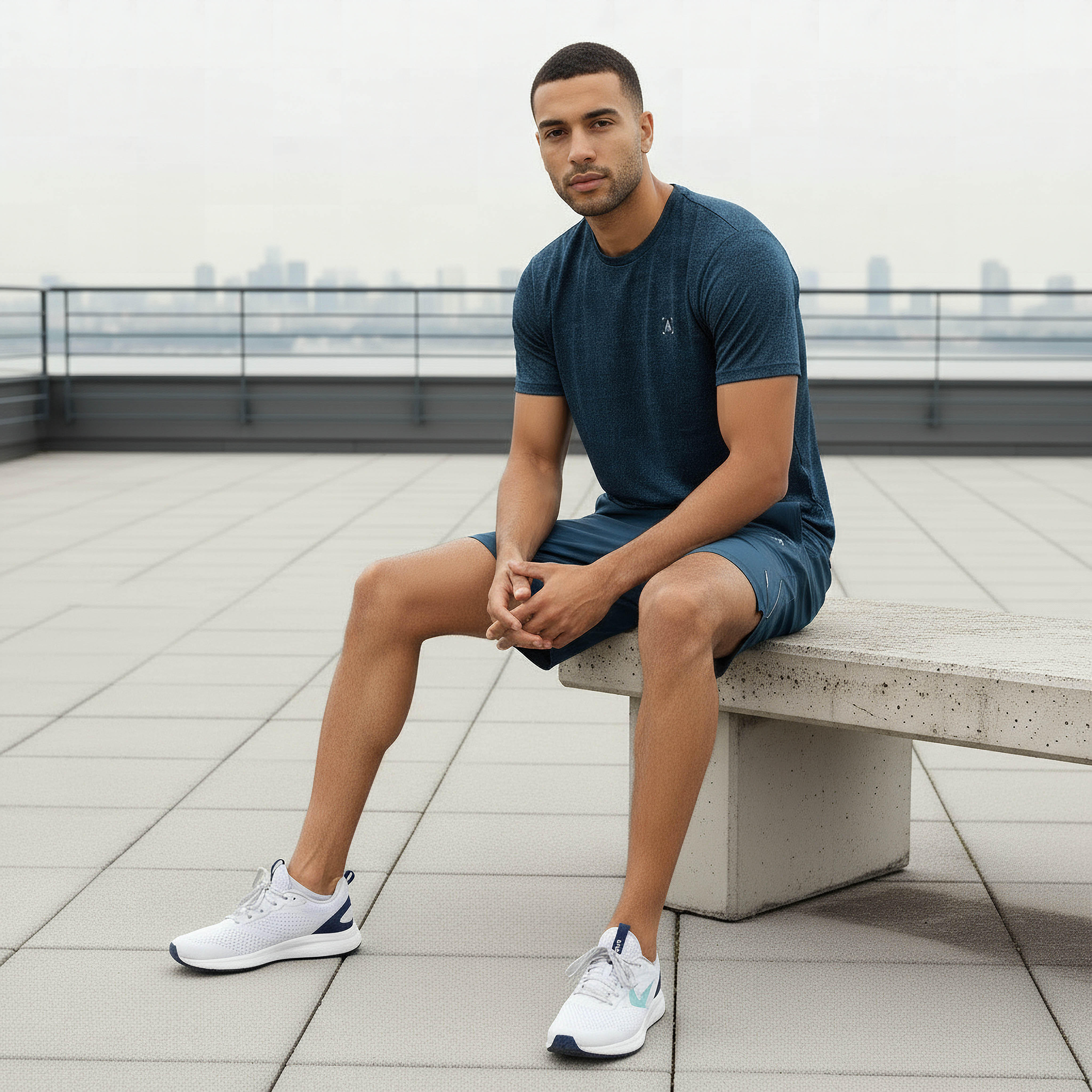 Men Regular Fit Performance Shorts with Panel-men-clothing-bottoms-shorts-image-5