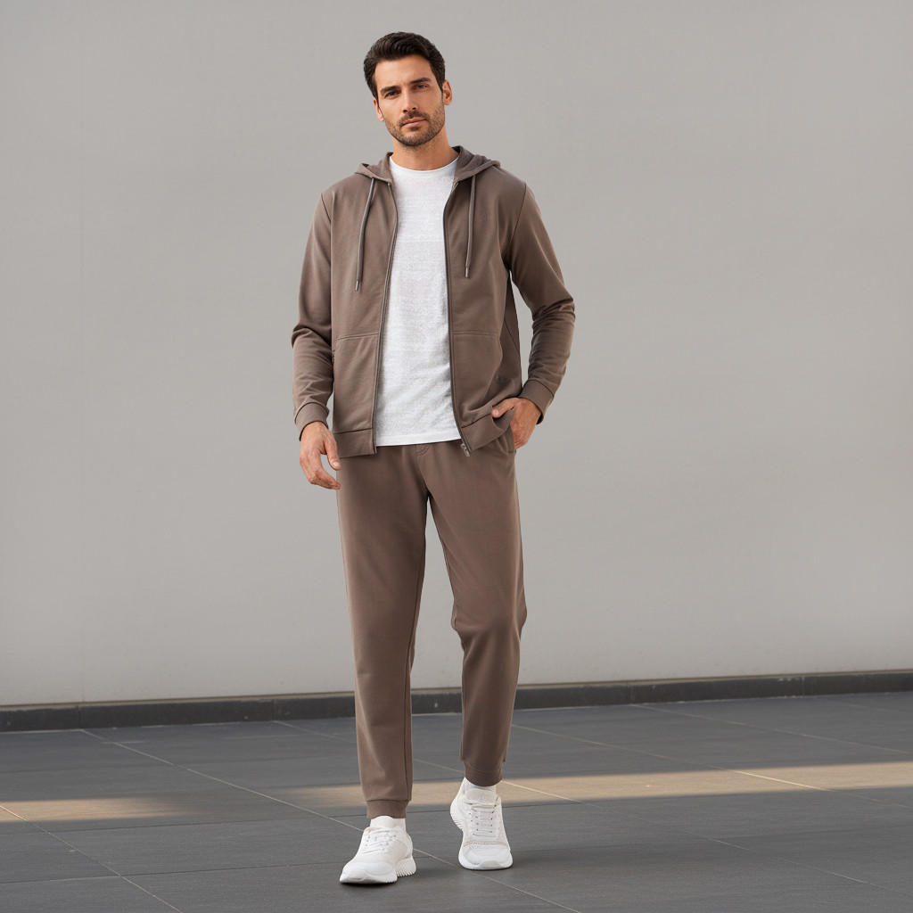بنطلون رياضي رجالي بقصة عادية وسحاب-men-clothing-sportswearandactivewear-bottoms-joggers-image-4