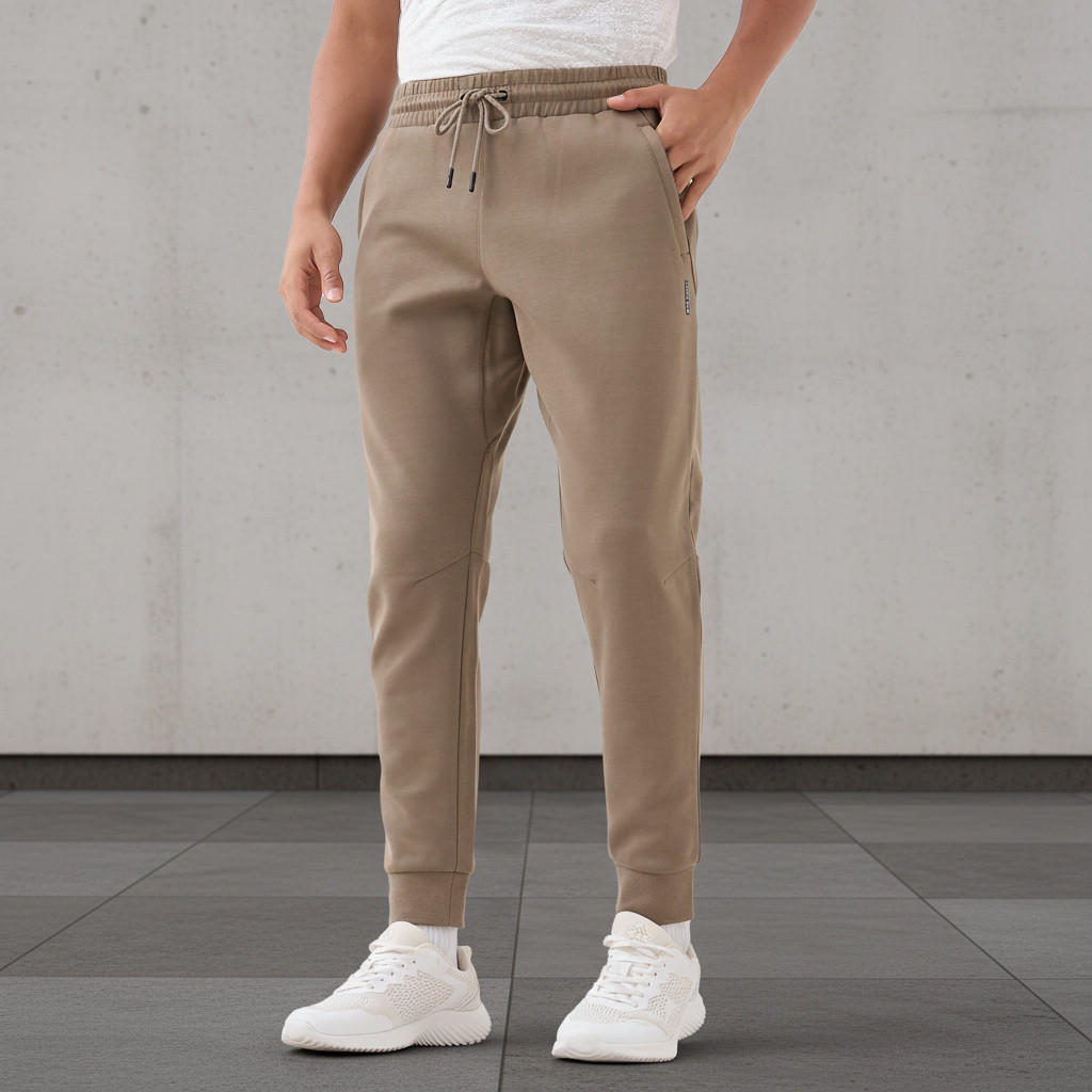 Men Regular Fit Joggers with Drawstring Waist-men-clothing-sportswearandactivewear-bottoms-joggers-image-1