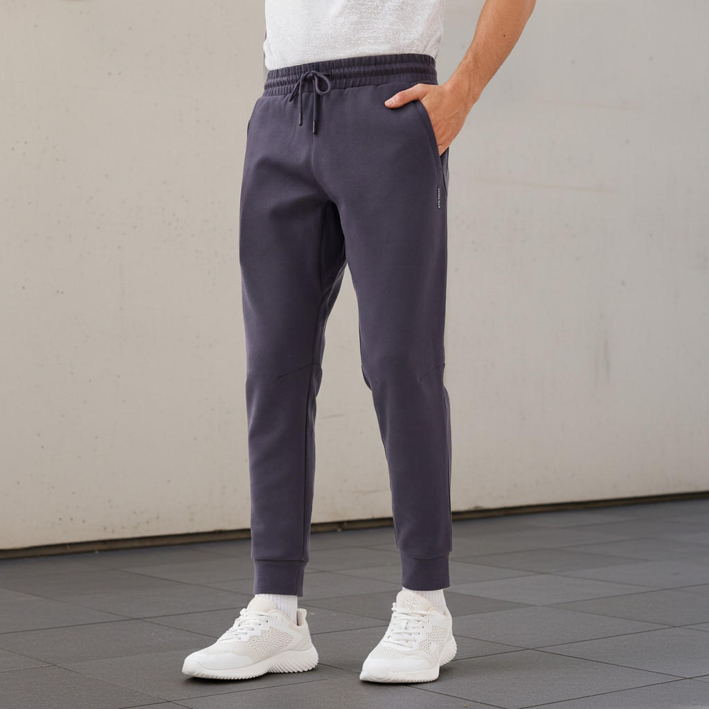 بنطلون رياضي رجالي بقصة عادية ورباط خصر-men-clothing-sportswearandactivewear-bottoms-joggers-image-1