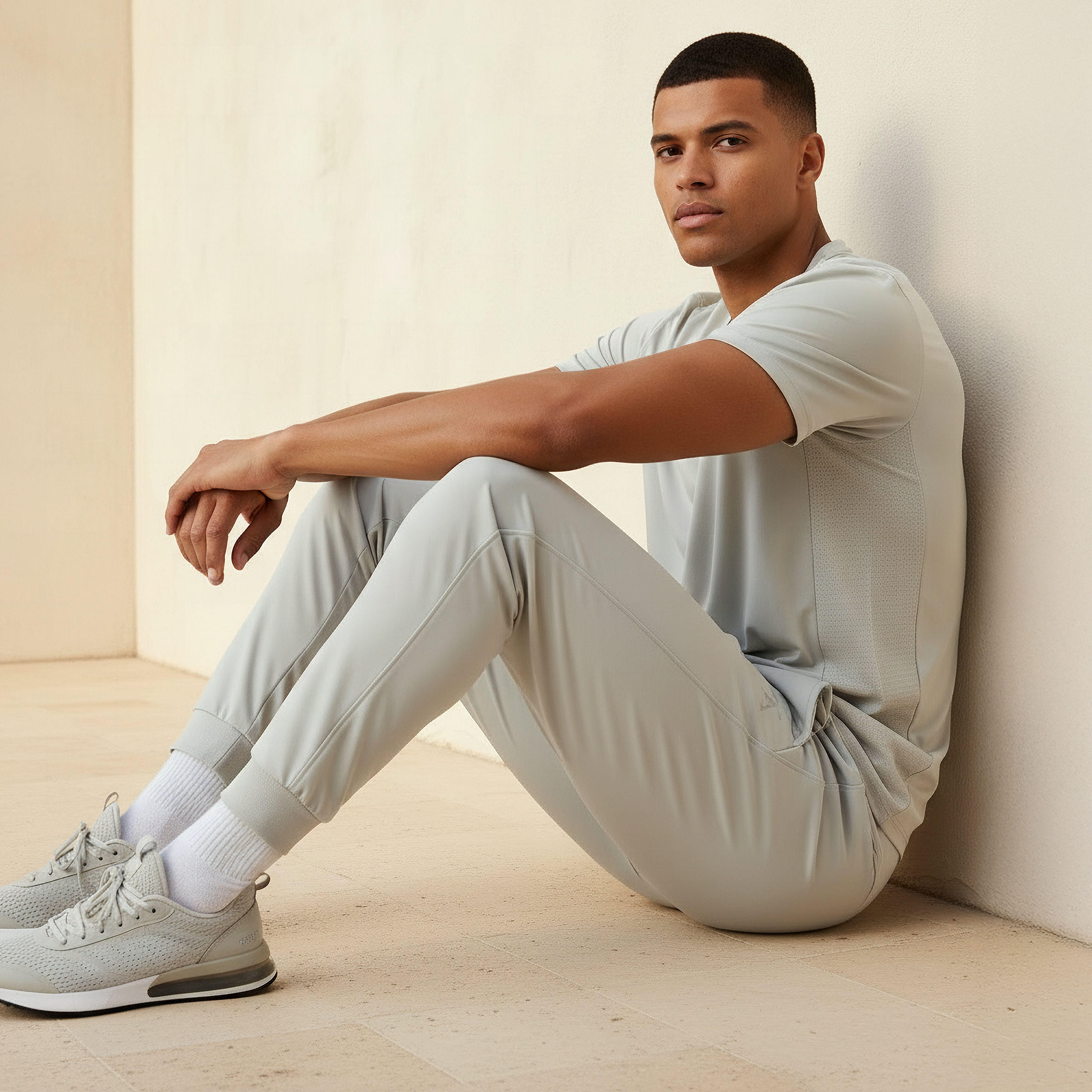 Men Drawstring Waist Joggers-men-clothing-sportswearandactivewear-tracksuits-image-5