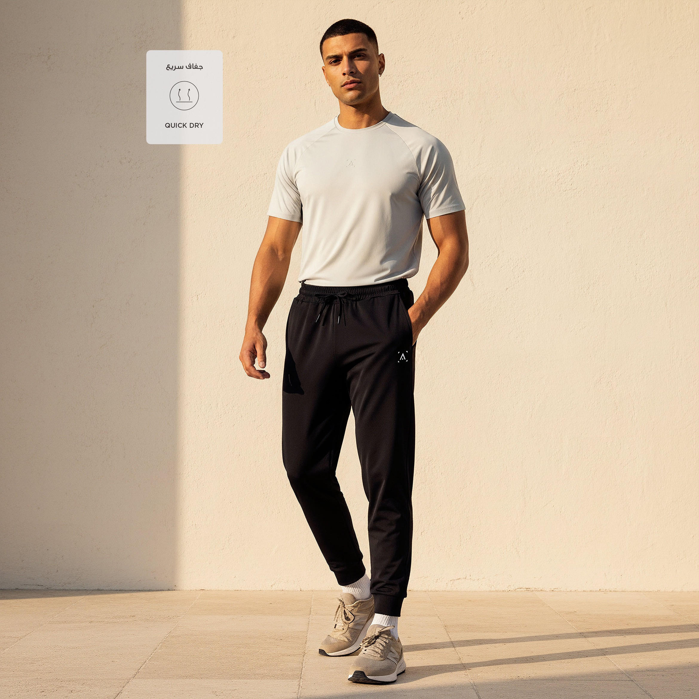 Men Drawstring Waist Joggers-men-clothing-sportswearandactivewear-tracksuits-image-3