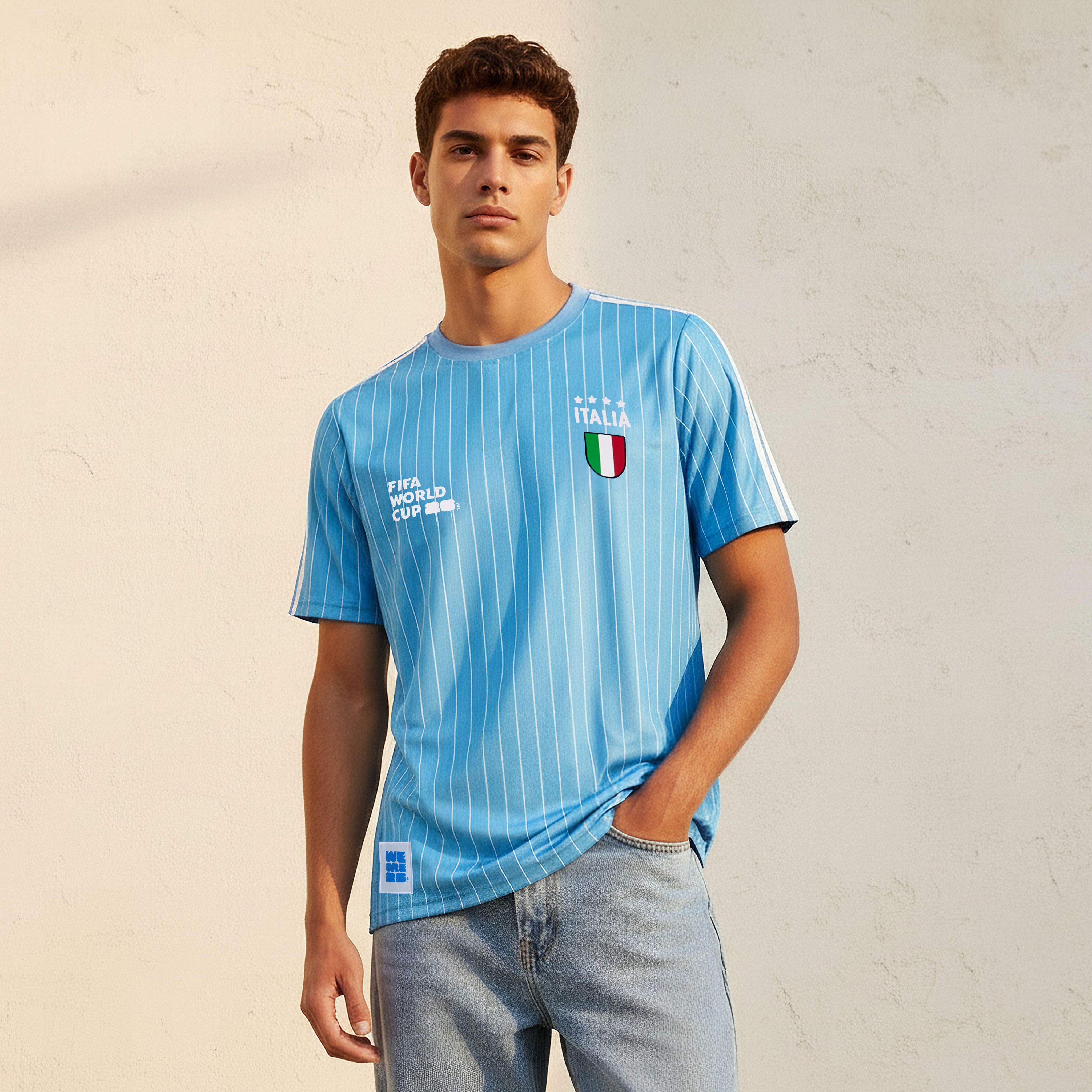 تيشيرت بياقة ضيقة وأكمام قصيرة للرجال بطبعات منتخب إيطاليا فيفا 26-men-clothing-sportswearandactivewear-tshirtsandpolos-image-5