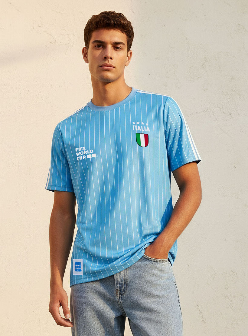 تيشيرت بياقة ضيقة وأكمام قصيرة للرجال بطبعات منتخب إيطاليا فيفا 26-men-clothing-sportswearandactivewear-tshirtsandpolos-image-5
