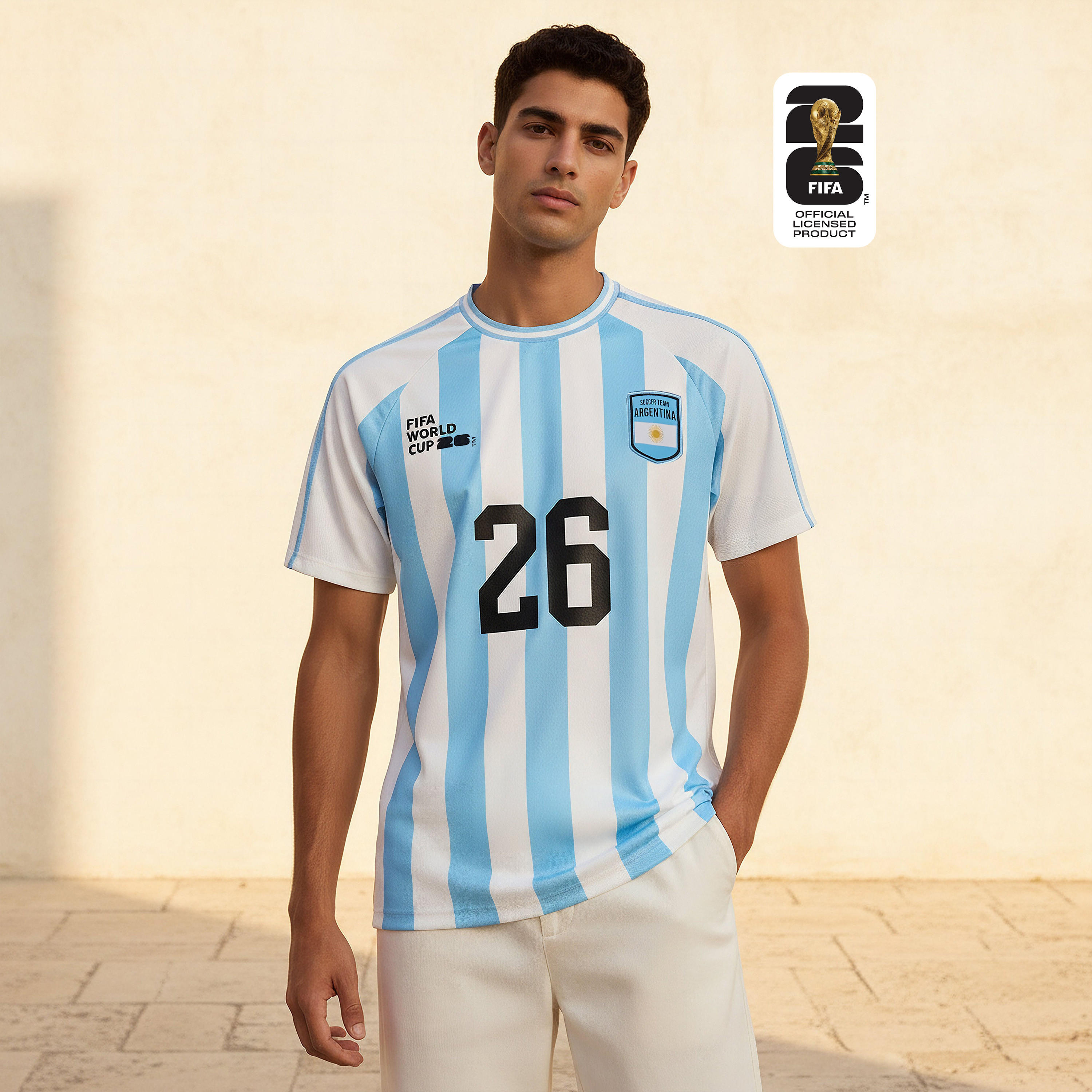 تيشيرت بطبعات منتخب الأرجنتين مونديال 26-men-clothing-sportswearandactivewear-tshirtsandpolos-image-1