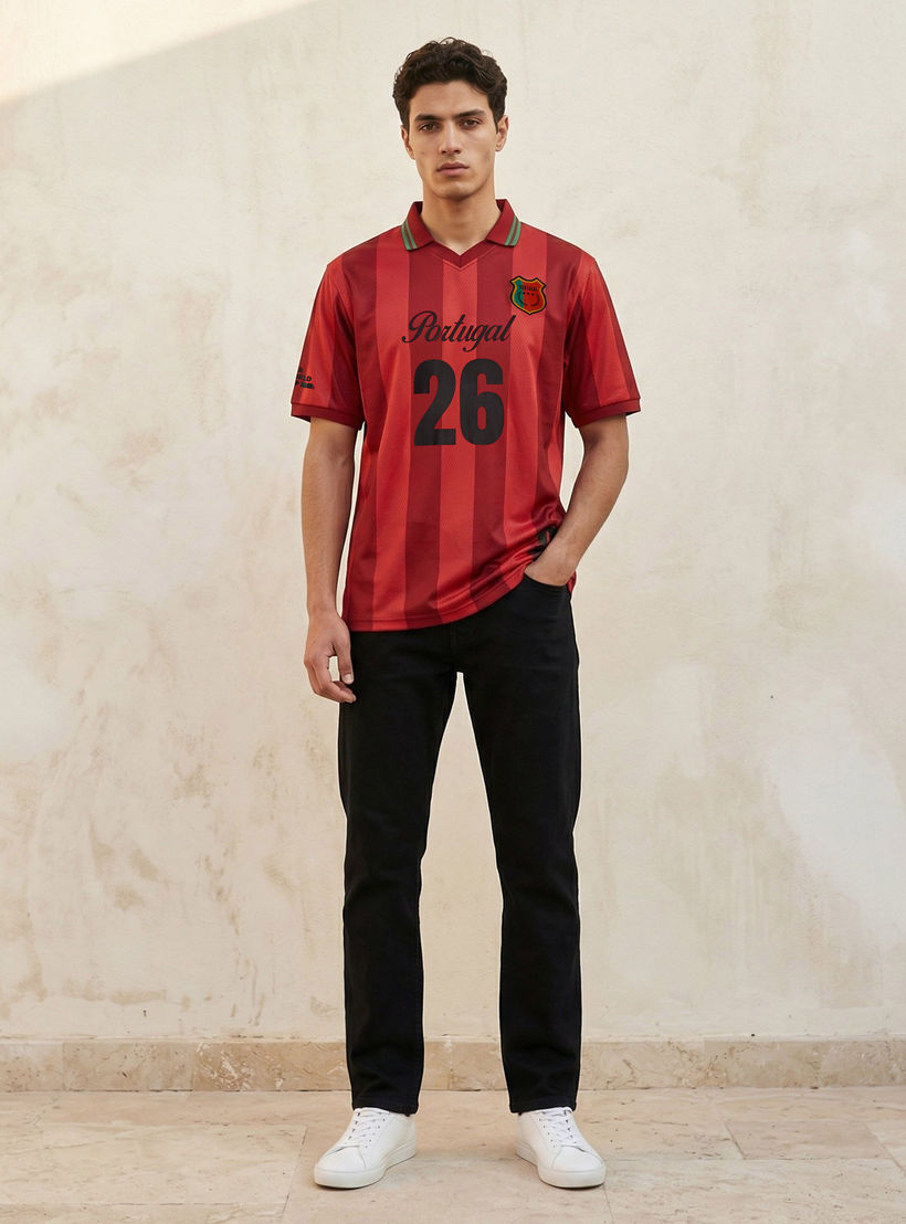 تيشيرت بياقة وأكمام قصيرة وطبعات منتخب البرتغال فيفا 26 للرجال-men-clothing-sportswearandactivewear-tshirtsandpolos-image-3