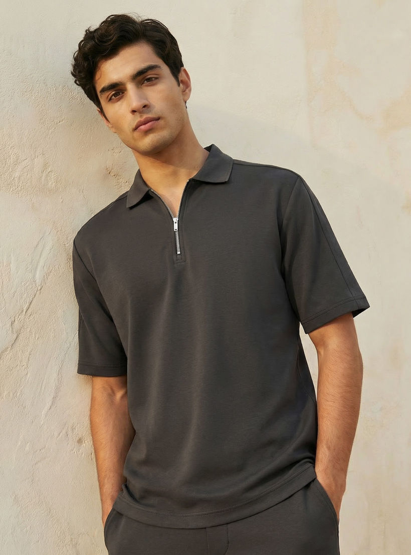 Love Pangolin Men Half Zip Polo T-shirt-men-clothing-tshirtsandpolos-polos-image-1