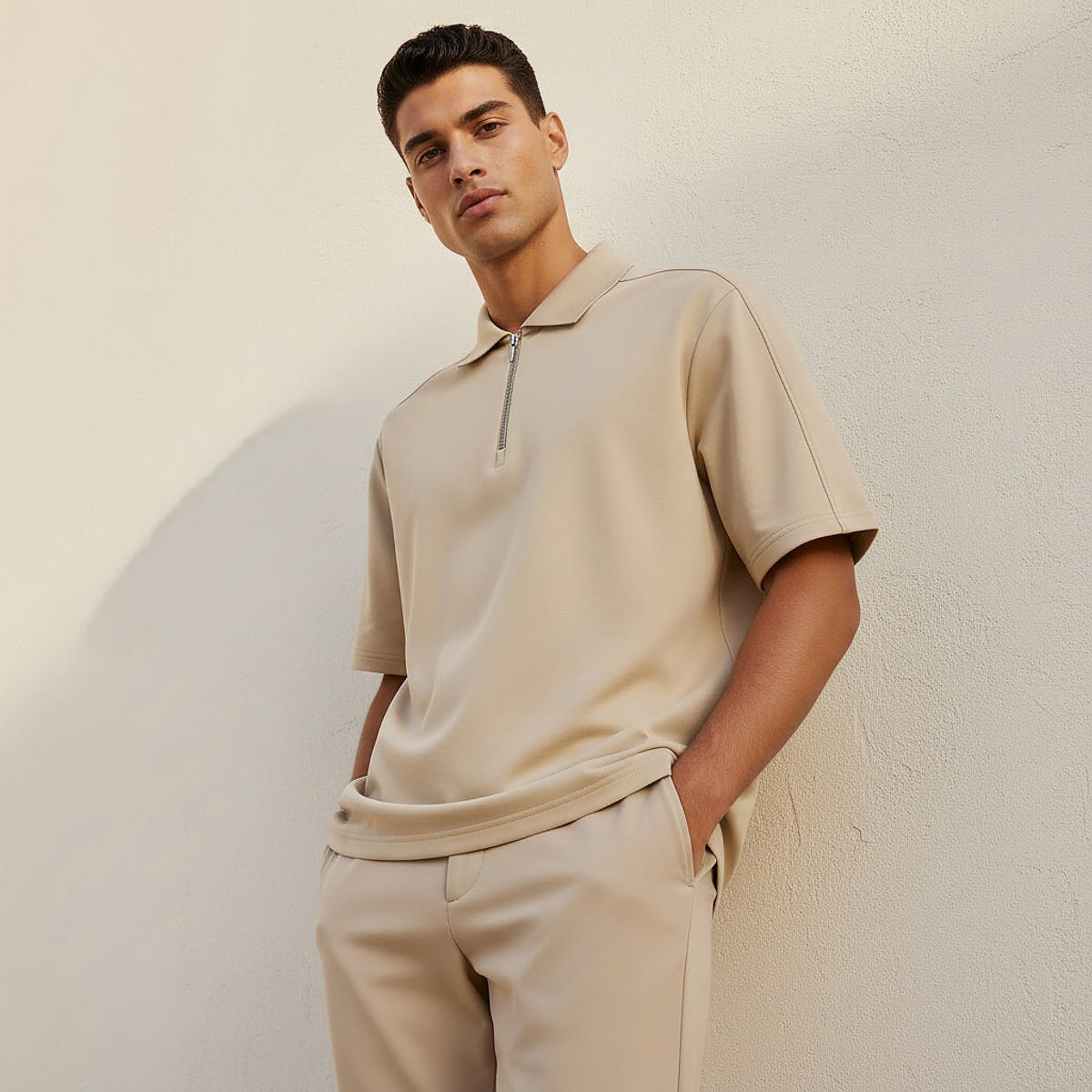Love Pangolin Men Half Zip Polo T-shirt-men-clothing-tshirtsandpolos-polos-image-1