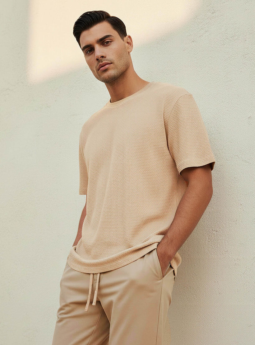 Love Pangolin Men Waffle Textured T-shirt-men-clothing-sportswearandactivewear-tshirtsandpolos-image-1
