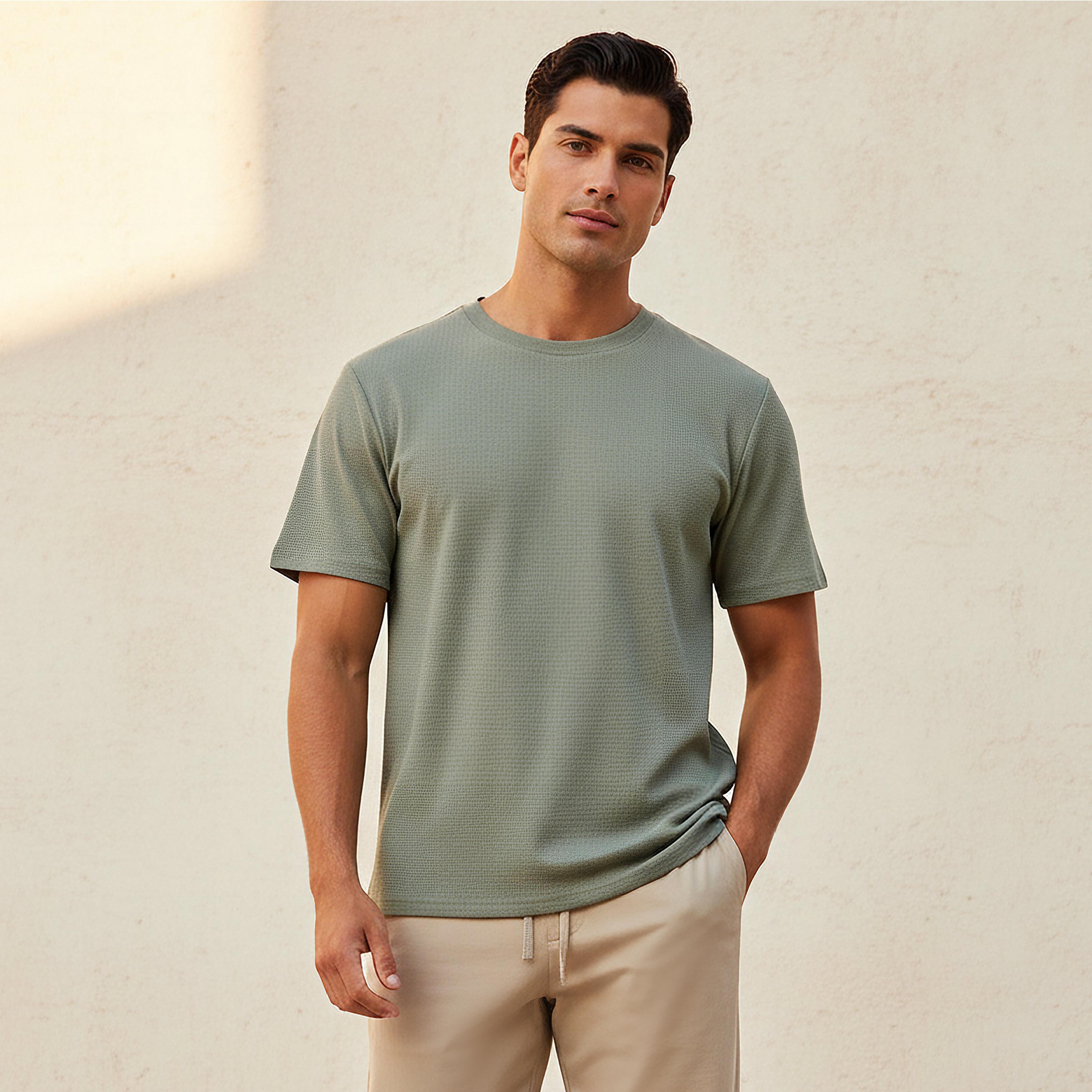 Love Pangolin Men Waffle Textured T-shirt-men-clothing-sportswearandactivewear-tshirtsandpolos-image-1