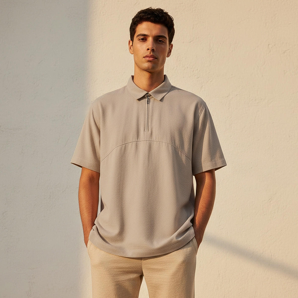 تيشيرت بولو بسحاب للرجال من لوف بانجولين-men-clothing-sportswearandactivewear-tshirtsandpolos-image-1