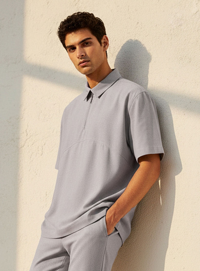 تيشيرت بولو بسحاب للرجال من لوف بانجولين-men-clothing-sportswearandactivewear-tshirtsandpolos-image-1