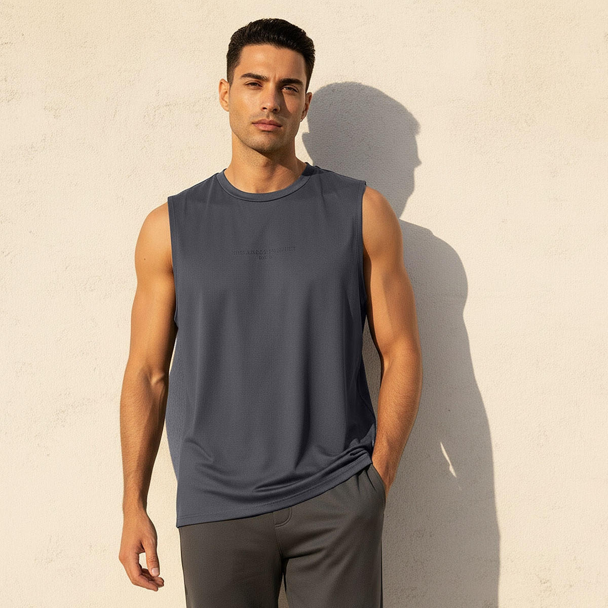 Crew Neck Sleeveless T-shirt-men-clothing-sportswearandactivewear-tshirtsandpolos-image-1