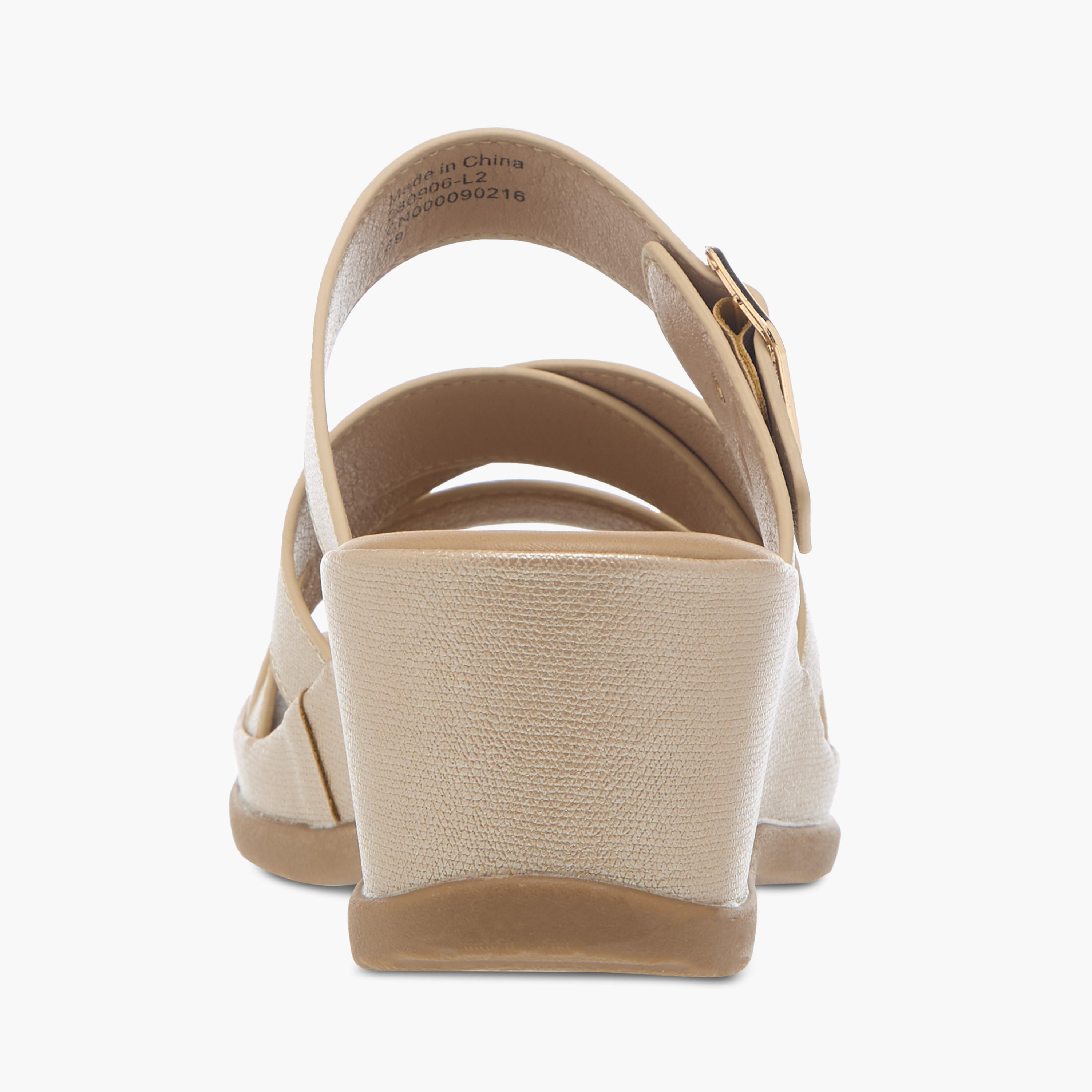 Flora Bella Textured Slip-On Wedge Heel Comfort Sandals with Buckle Detail-women-shoes-sandals-heeled-image-5