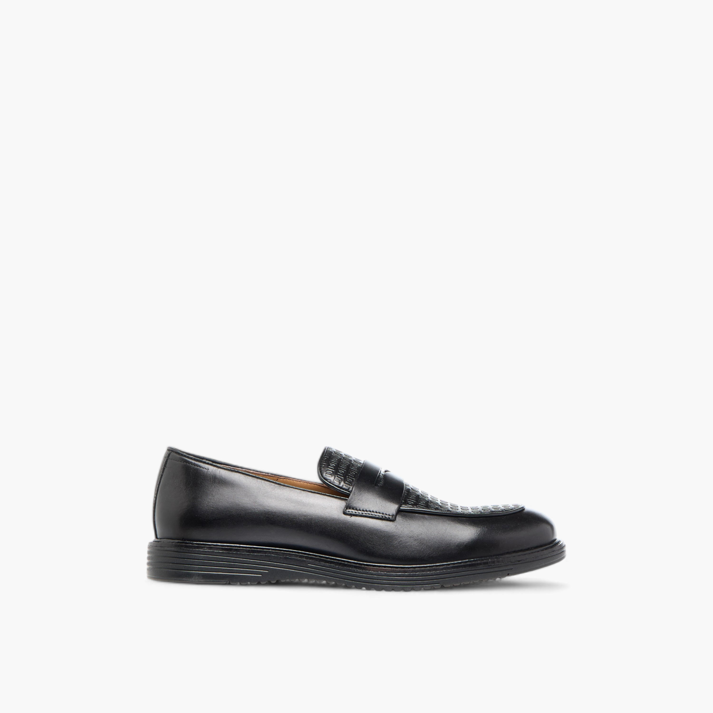 Duchini Men's Leather Textured Slip-On Loafers with Cutout Detail-men-shoes-formalshoes-image-3