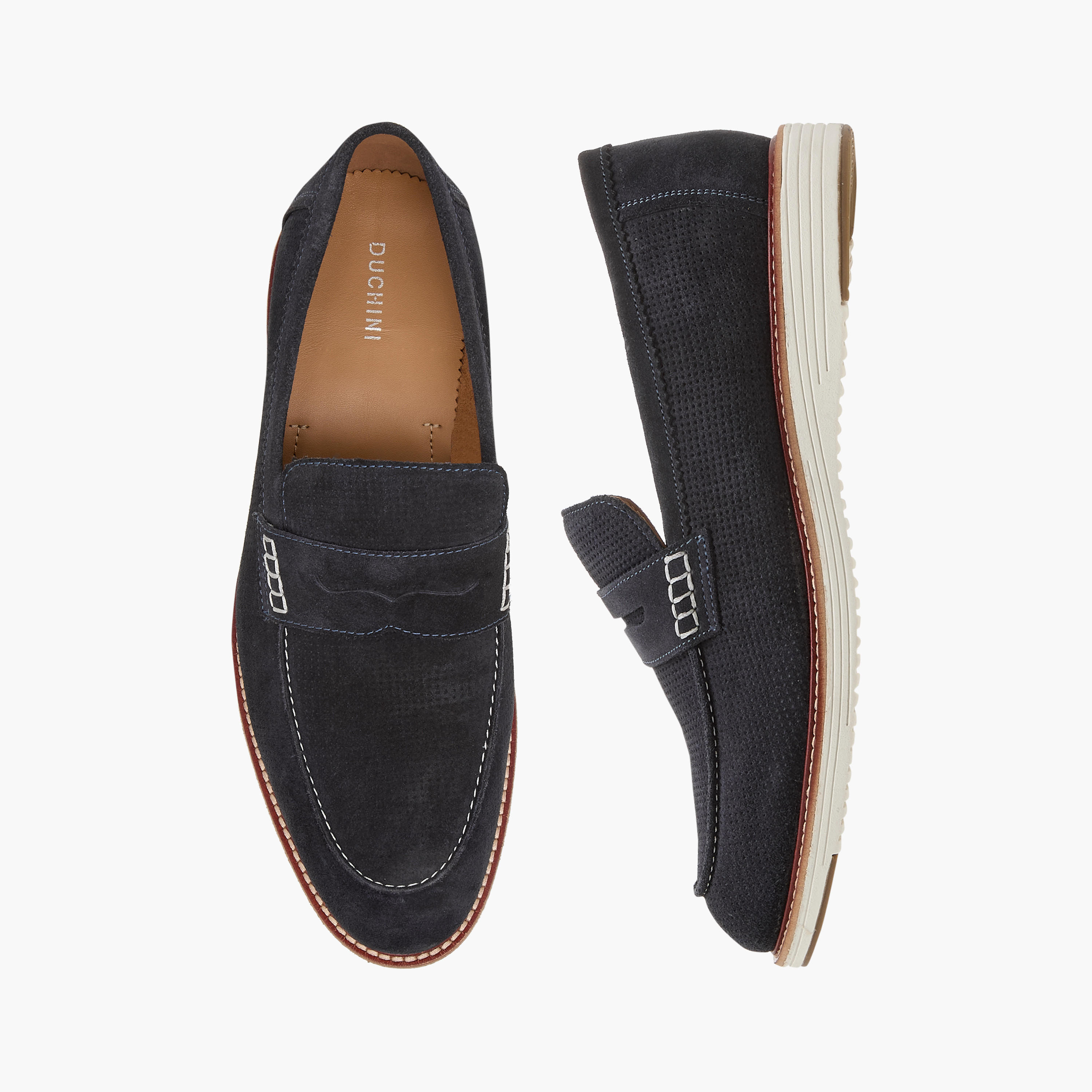 Duchini Men's Textured Slip-On Loafers-men-shoes-loafersandmoccasins-image-1