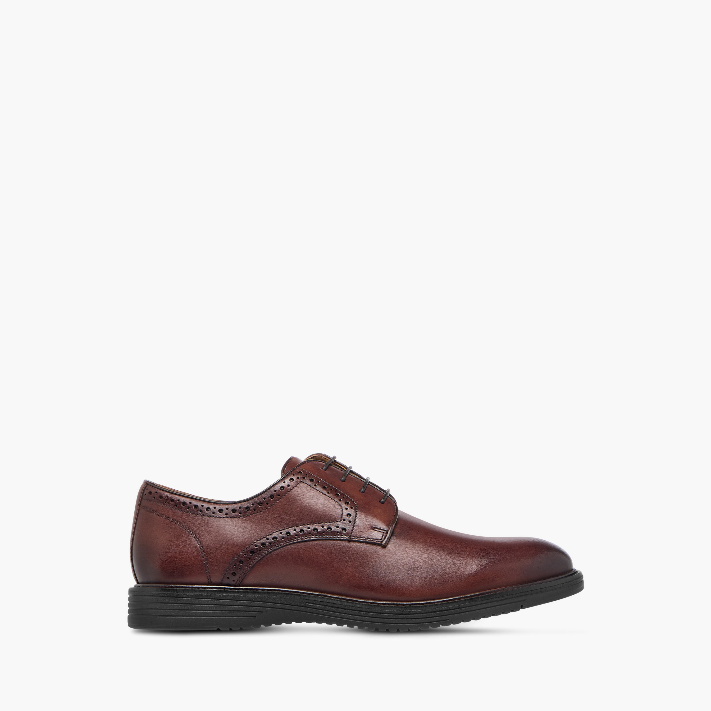 Duchini Men's Leather Perforated Lace-Up Derby Shoes-men-shoes-formalshoes-image-3