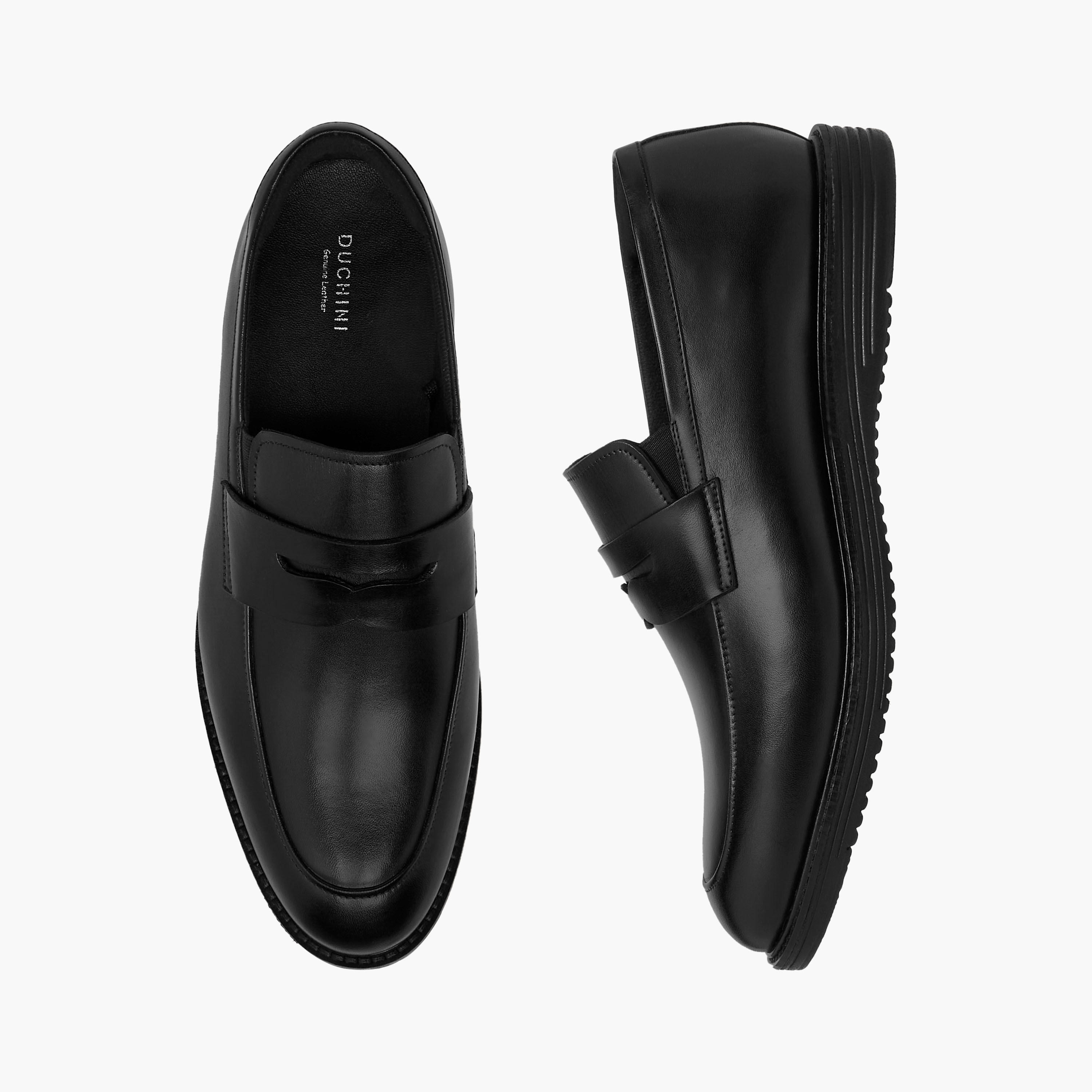 Duchini Men's Leather Cutout Accent Loafers-men-shoes-loafersandmoccasins-image-1