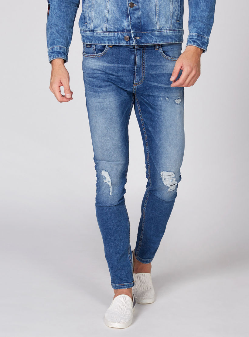 Distressed Full Length Jeans with Button Closure and Pocket Detail-men-clothing-bottoms-jeans-image-2