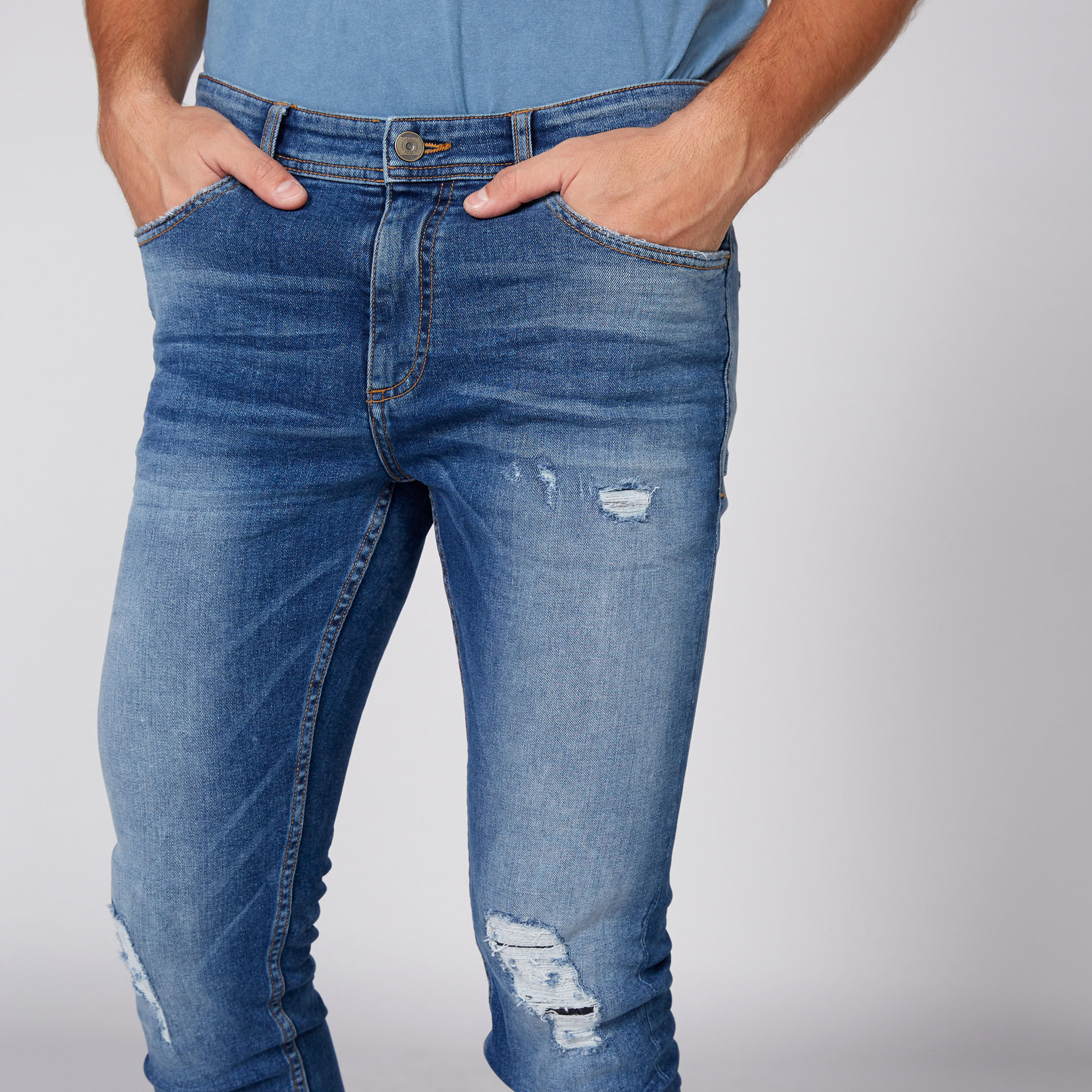 Distressed Full Length Jeans with Button Closure and Pocket Detail-men-clothing-bottoms-jeans-image-3
