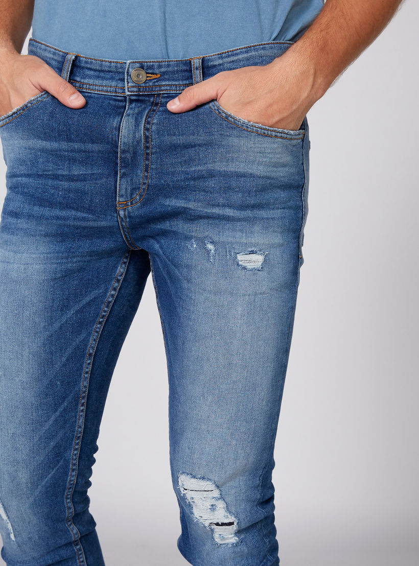 Distressed Full Length Jeans with Button Closure and Pocket Detail-men-clothing-bottoms-jeans-image-3
