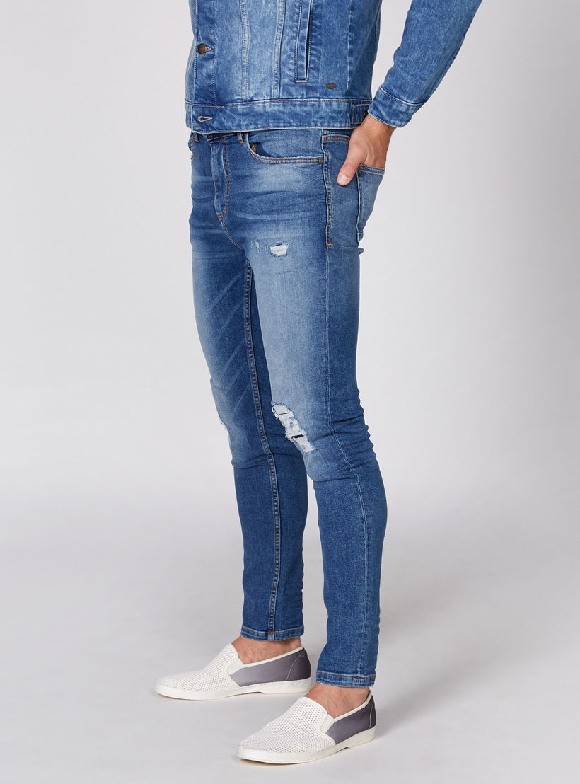 Distressed Full Length Jeans with Button Closure and Pocket Detail-men-clothing-bottoms-jeans-image-4