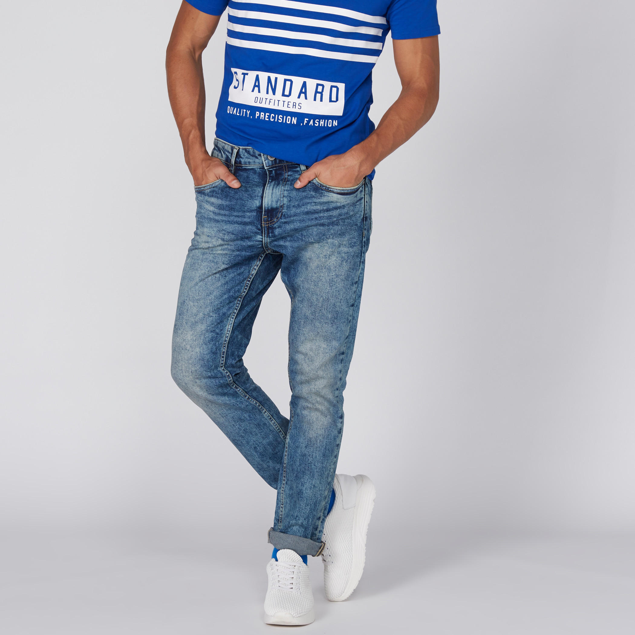 بنطال جينز طويل بأزرار وجيوب-men-clothing-bottoms-jeans-image-1