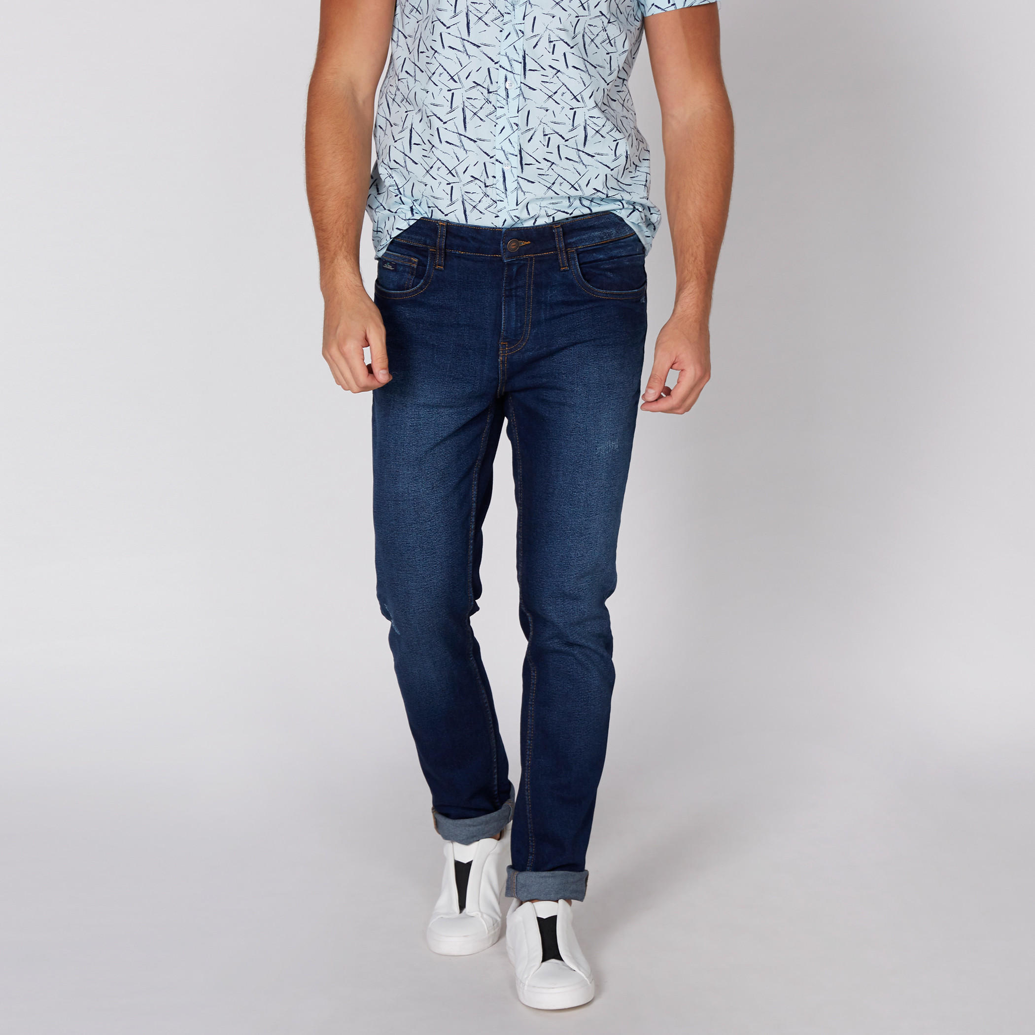 Full Length Jeans with Button Closure and Pocket Detail-men-clothing-bottoms-jeans-image-1