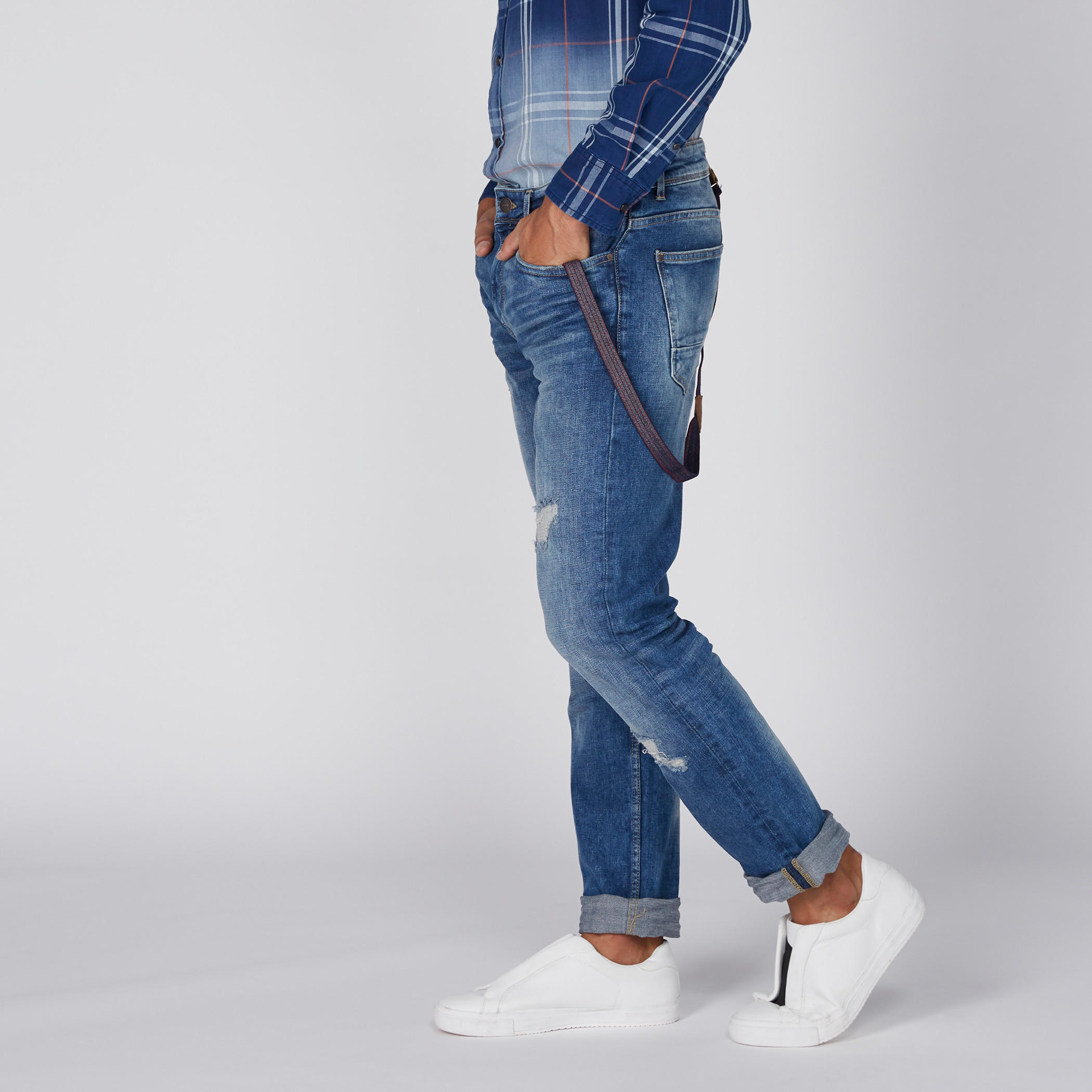بنطال جينز طويل بتصميم ممزق وزر إغلاق وجيوب-men-clothing-bottoms-jeans-image-5