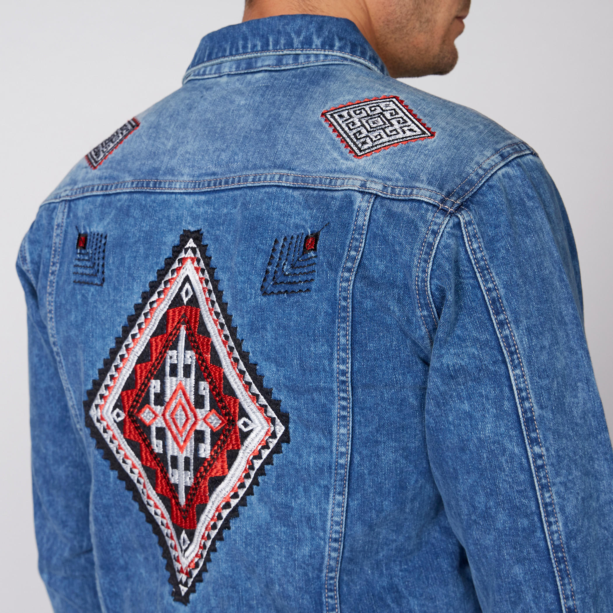 Embroidered Denim Trucker Jacket with Long Sleeves-men-clothing-jacketsandblazers-jackets-image-2