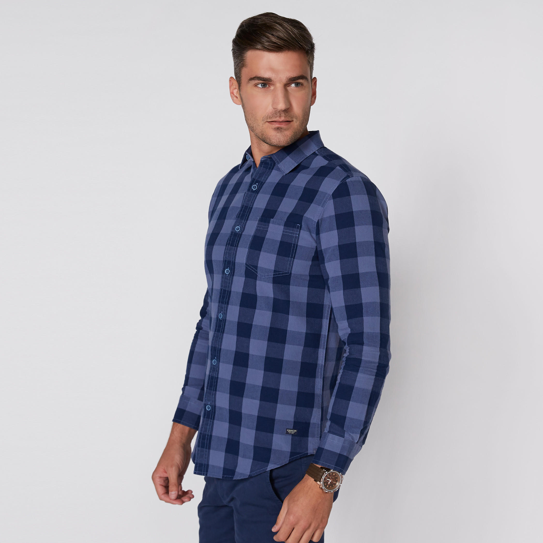 قميص كاروهات بأكمام طويلة وأزرار-men-clothing-shirts-image-2