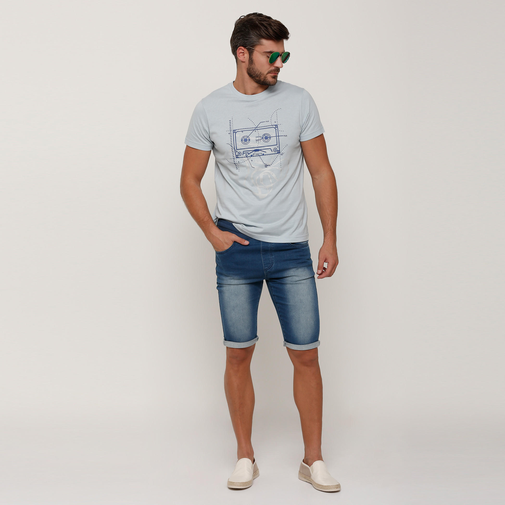 شورت من الدينم بخصر مطّاطي وجيوب-men-clothing-bottoms-shorts-image-5