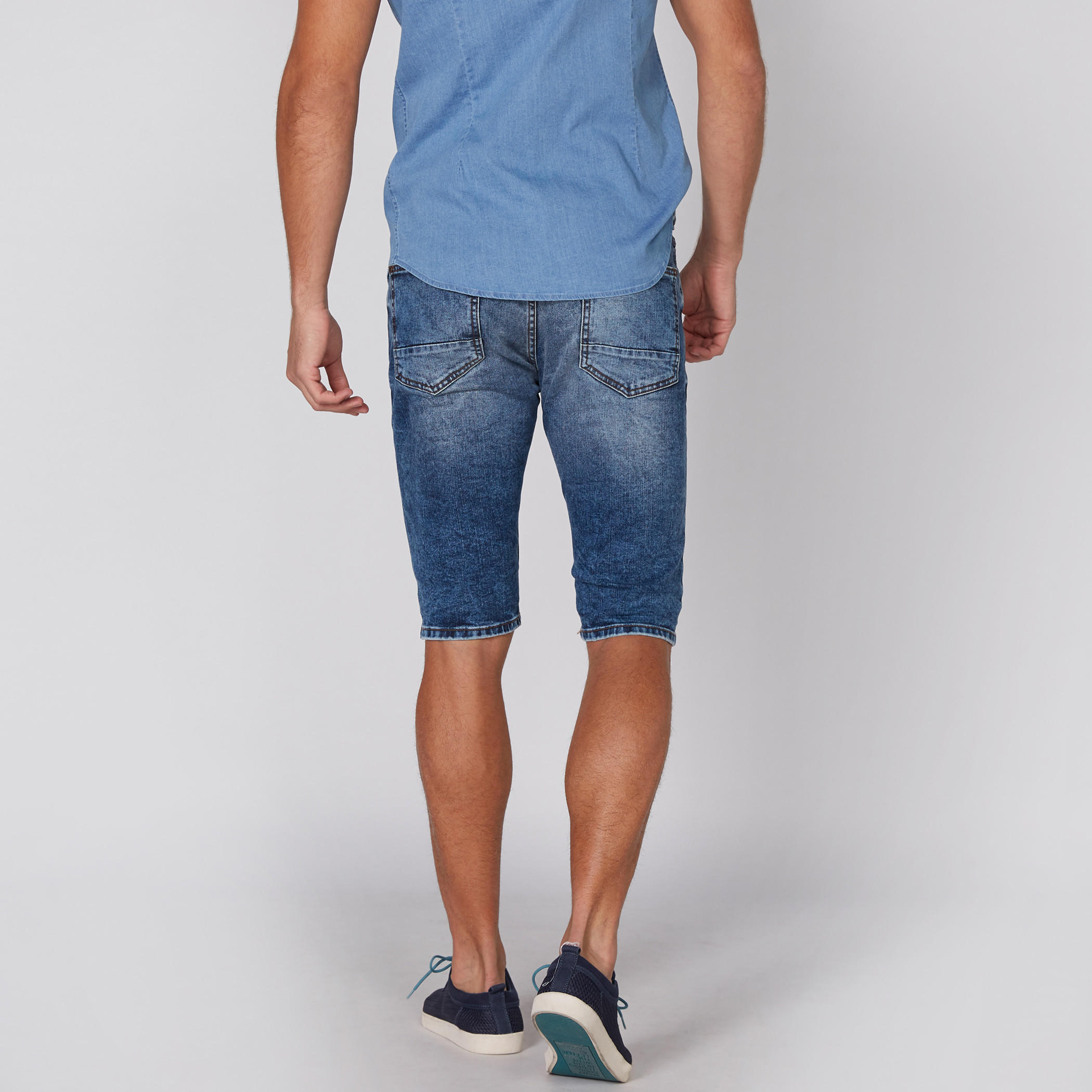 Denim Shorts with Button Closure and Pocket Detail-men-clothing-bottoms-shorts-image-5