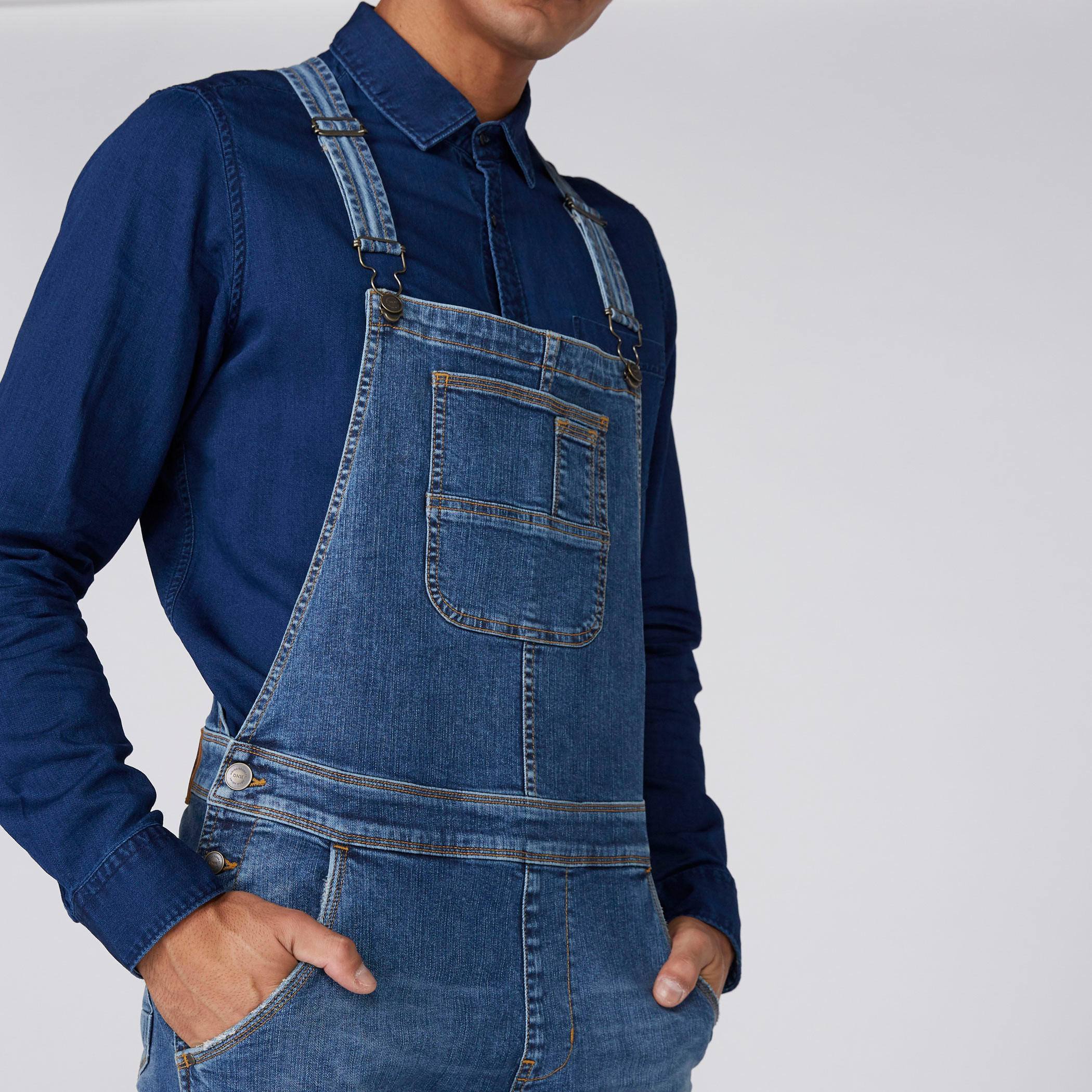 Full Length Denim Dungaree with Pocket Detail-men-clothing-bottoms-jeans-image-2