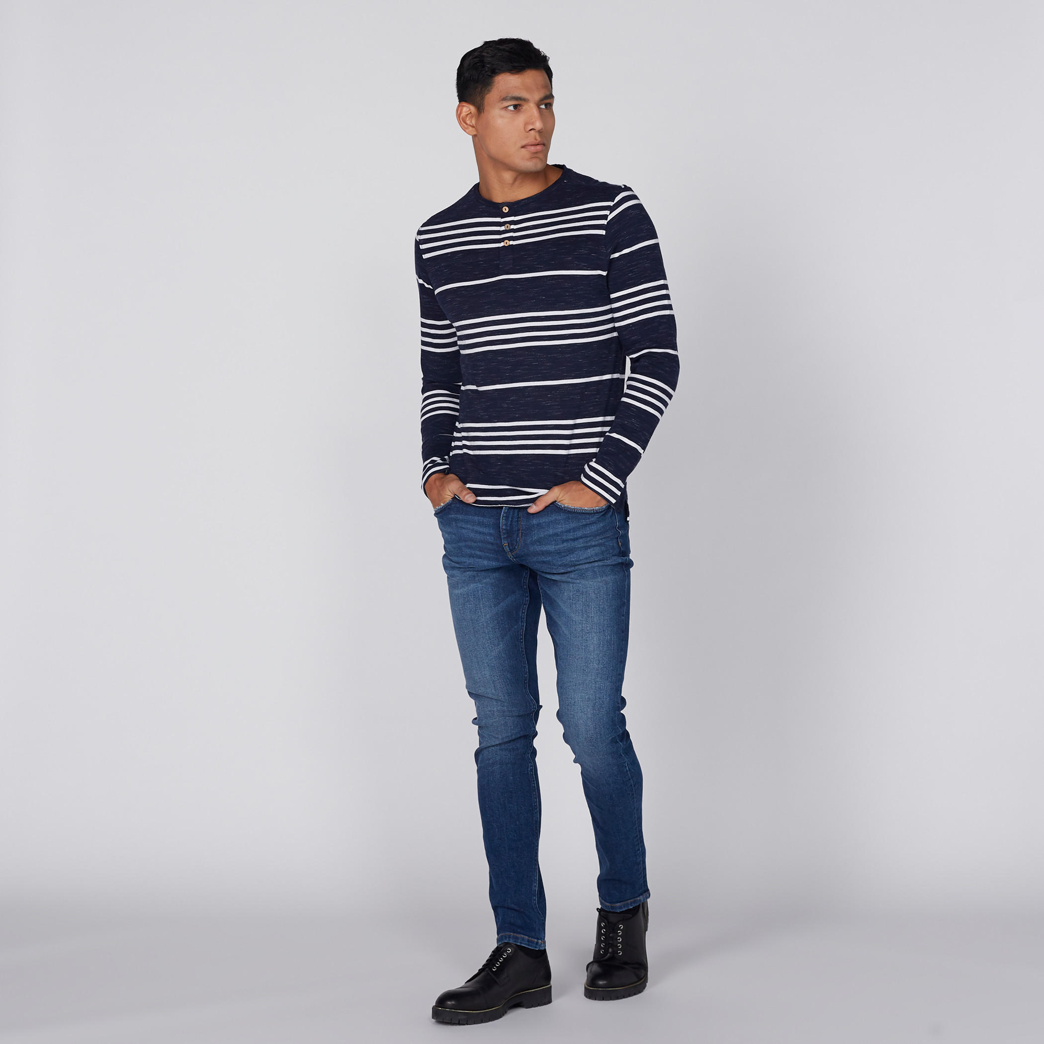 Striped T-Shirt with Henley Neck and Long Sleeves-men-clothing-tshirtsandpolos-tshirts-image-3