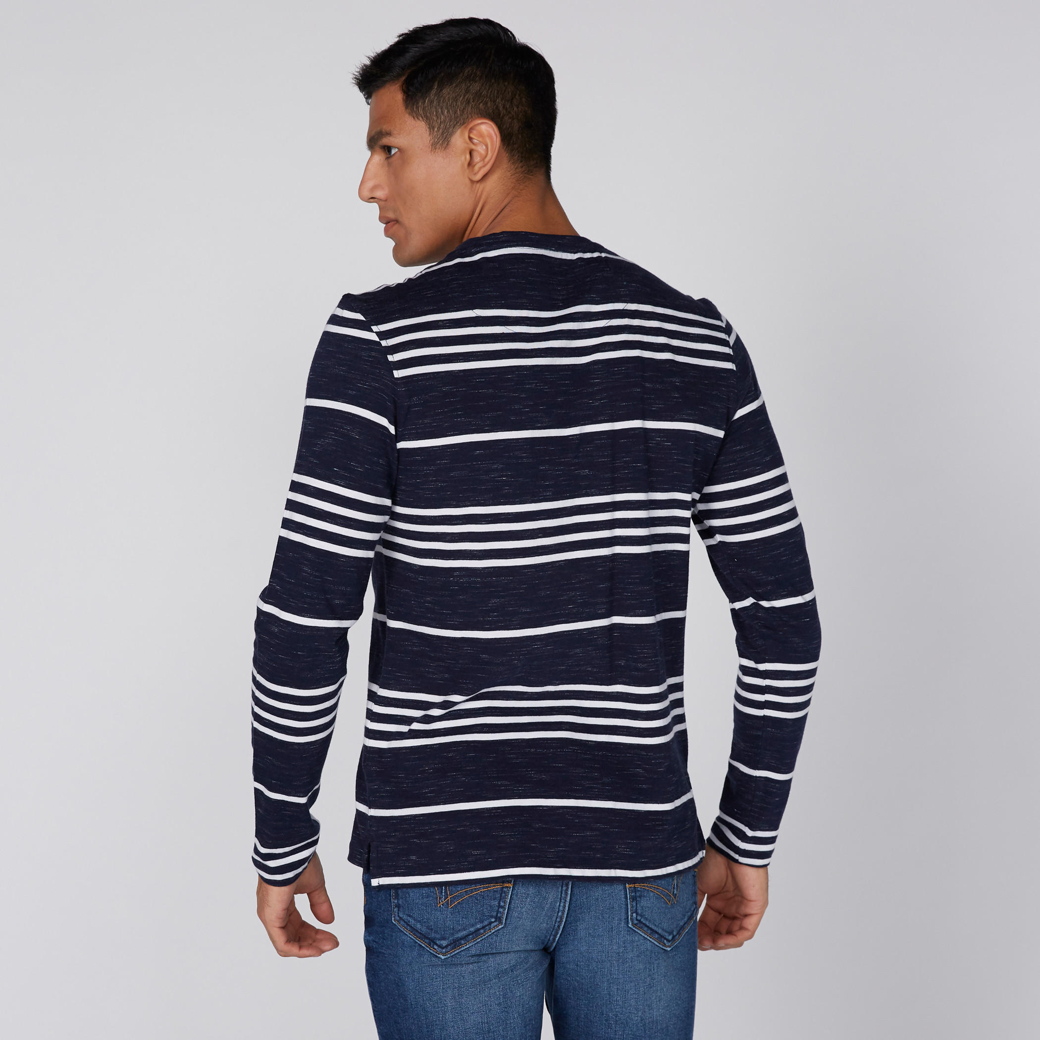 Striped T-Shirt with Henley Neck and Long Sleeves-men-clothing-tshirtsandpolos-tshirts-image-4