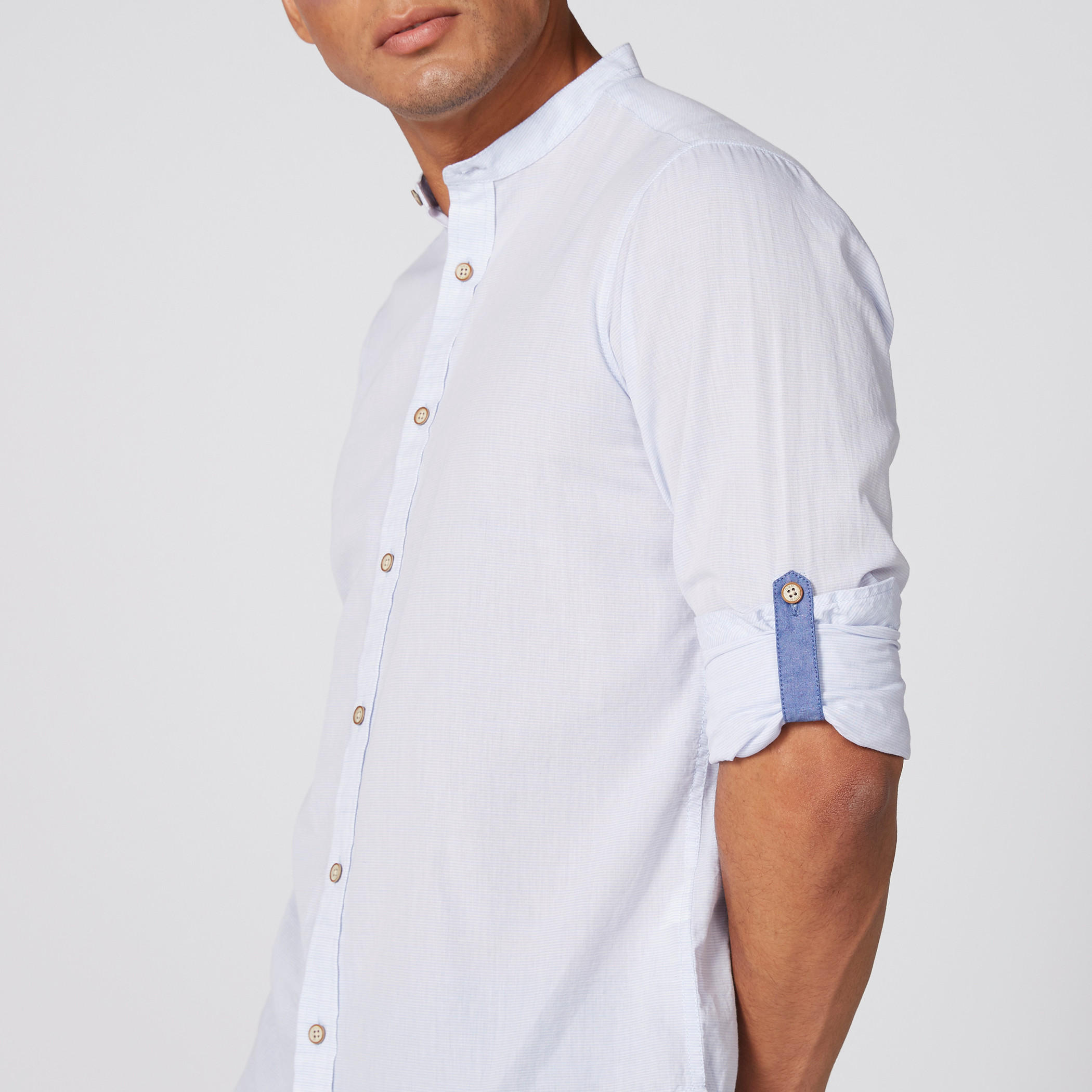 قميص بأكمام طويلة وأزرار وياقة ماندارين-men-clothing-shirts-image-4