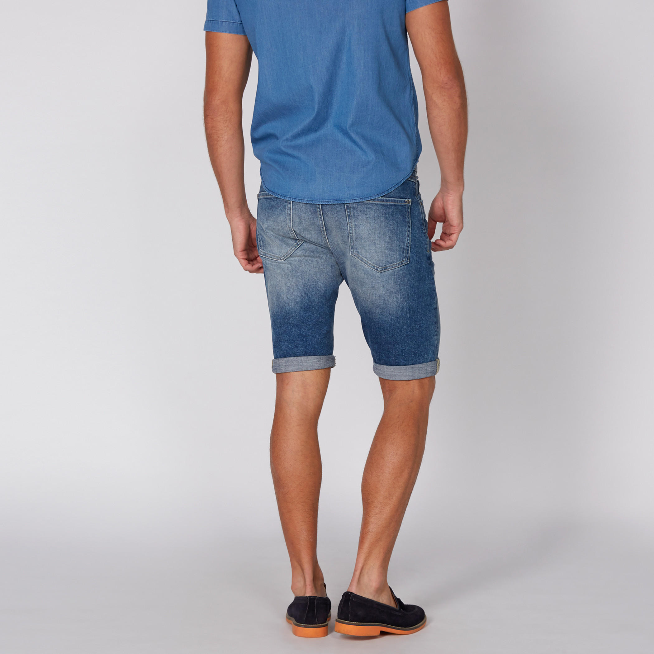 Denim Shorts with Button Closure and Pocket Detail-men-clothing-bottoms-shorts-image-5