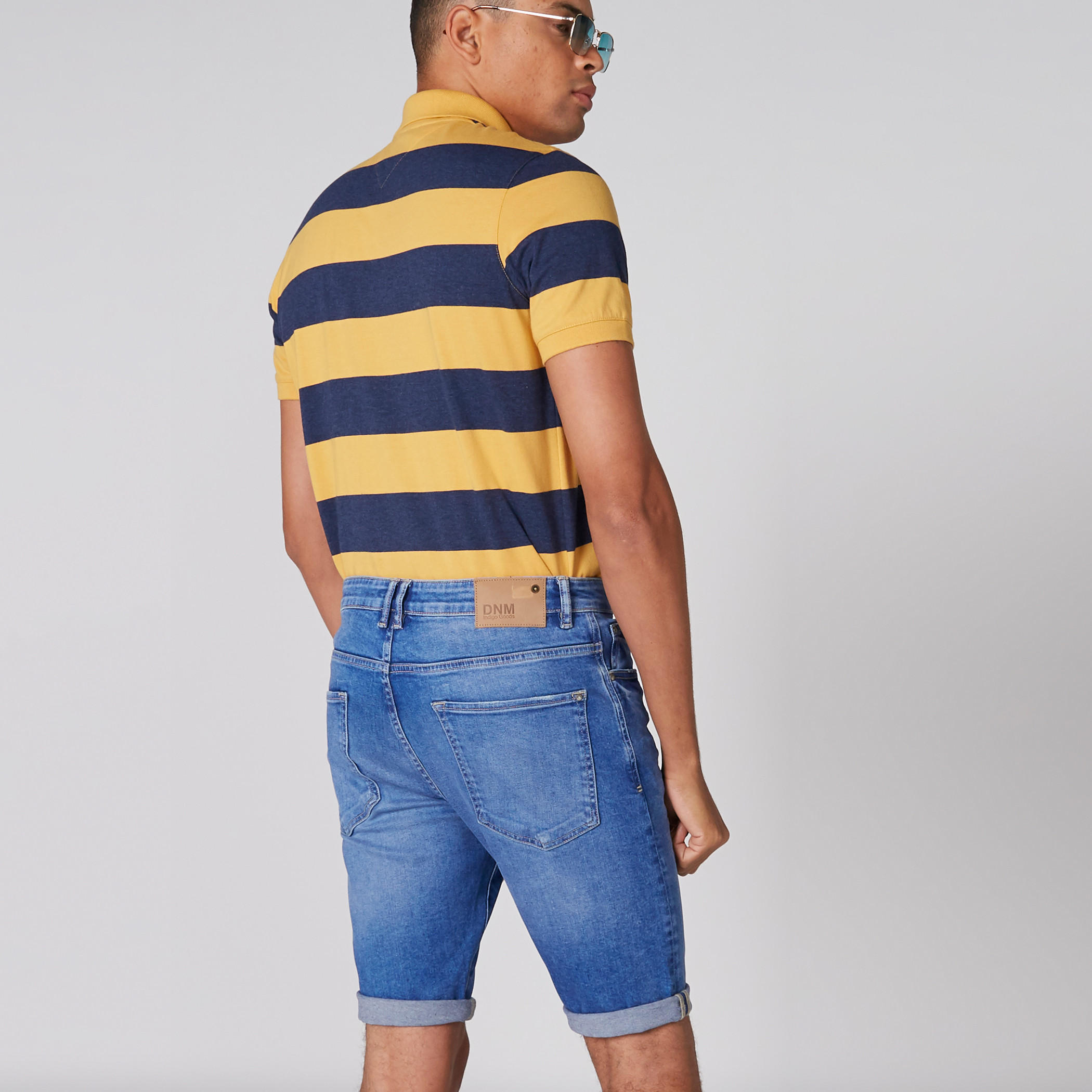 Pocket Detail Denim Shorts with Botton Closure-men-clothing-bottoms-shorts-image-2
