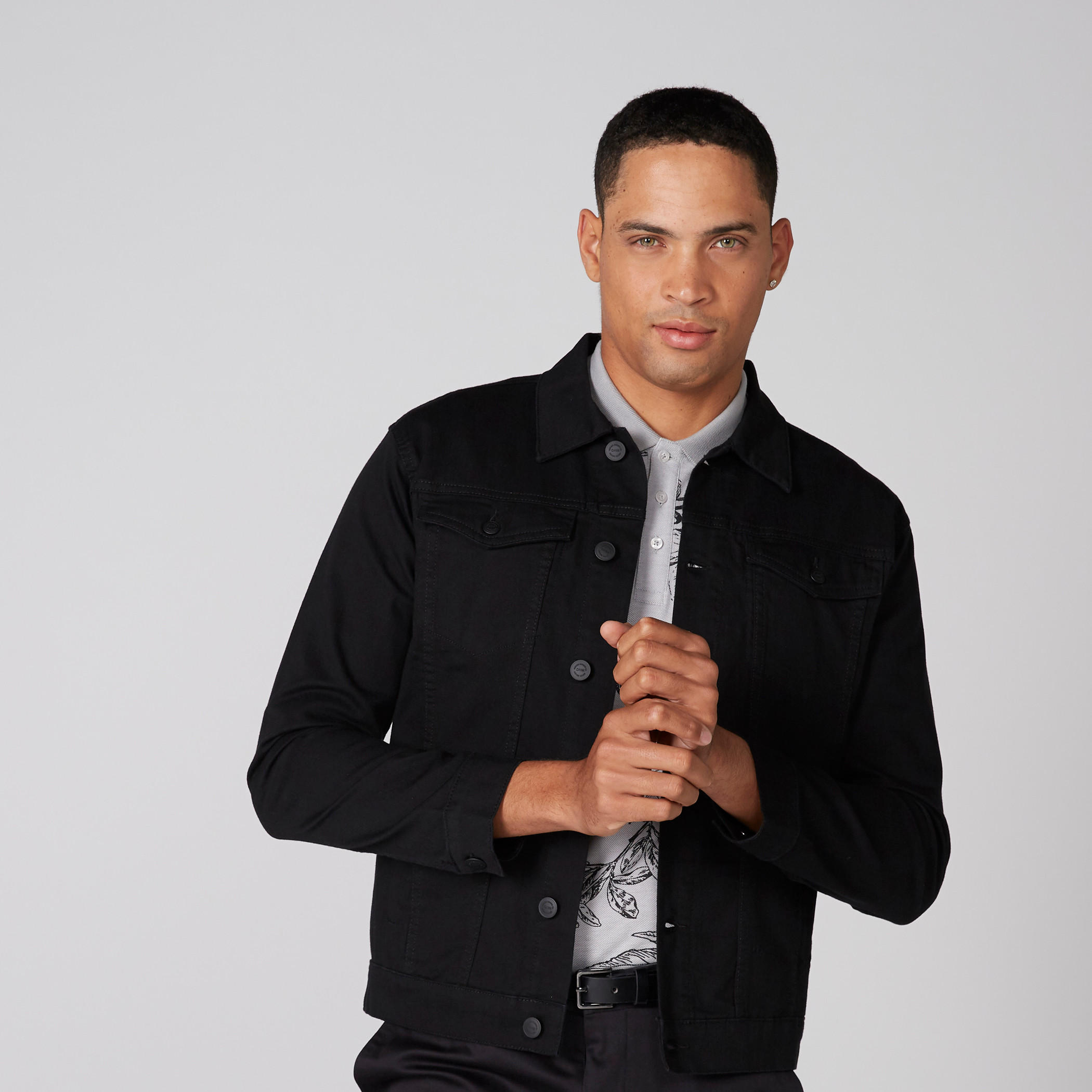 جاكيت تراكر من الديkم بأكمام طويلة وجيوب-men-clothing-jacketsandblazers-jackets-image-1