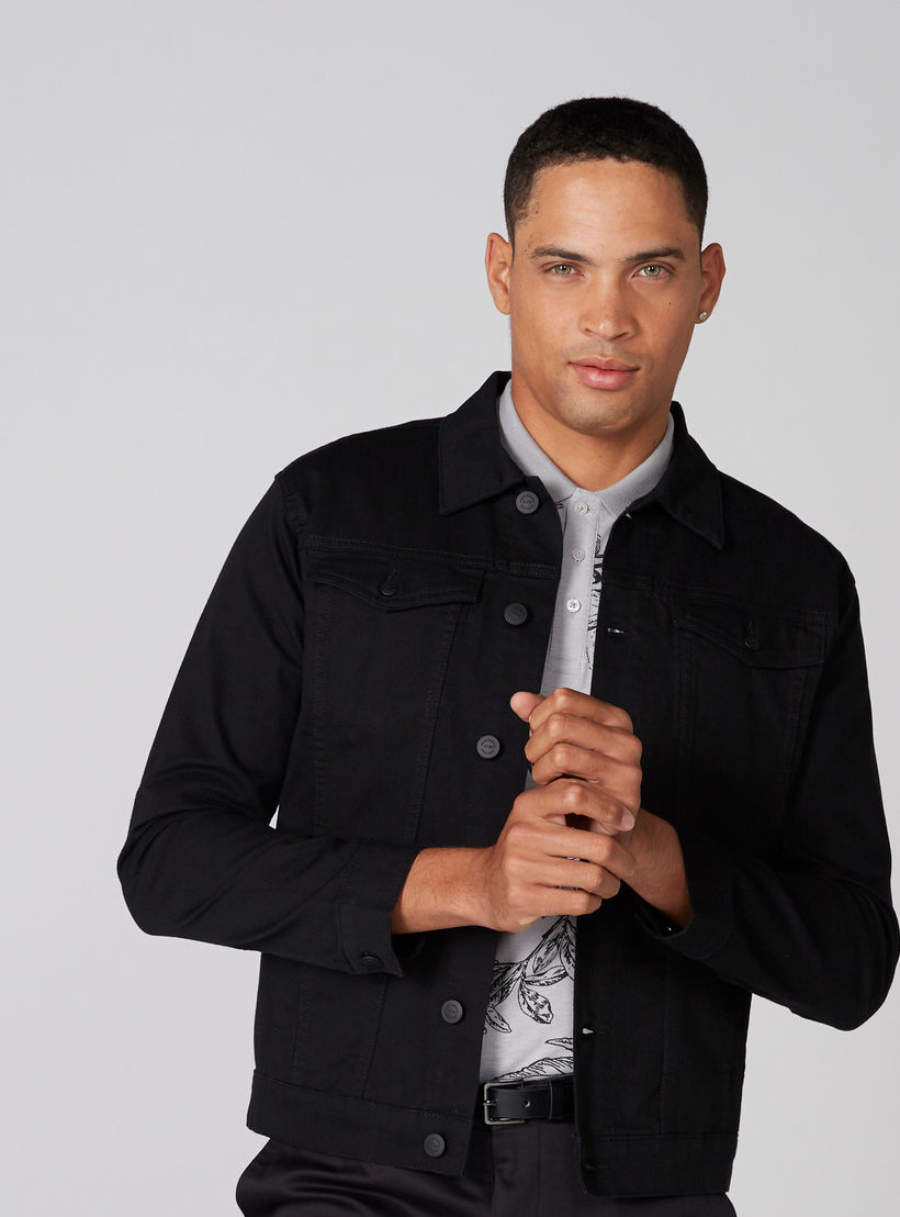 جاكيت تراكر من الديkم بأكمام طويلة وجيوب-men-clothing-jacketsandblazers-jackets-image-1