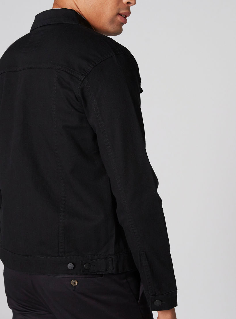 جاكيت تراكر من الديkم بأكمام طويلة وجيوب-men-clothing-jacketsandblazers-jackets-image-2
