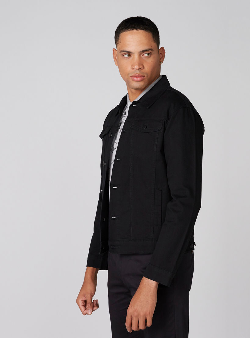 جاكيت تراكر من الديkم بأكمام طويلة وجيوب-men-clothing-jacketsandblazers-jackets-image-4