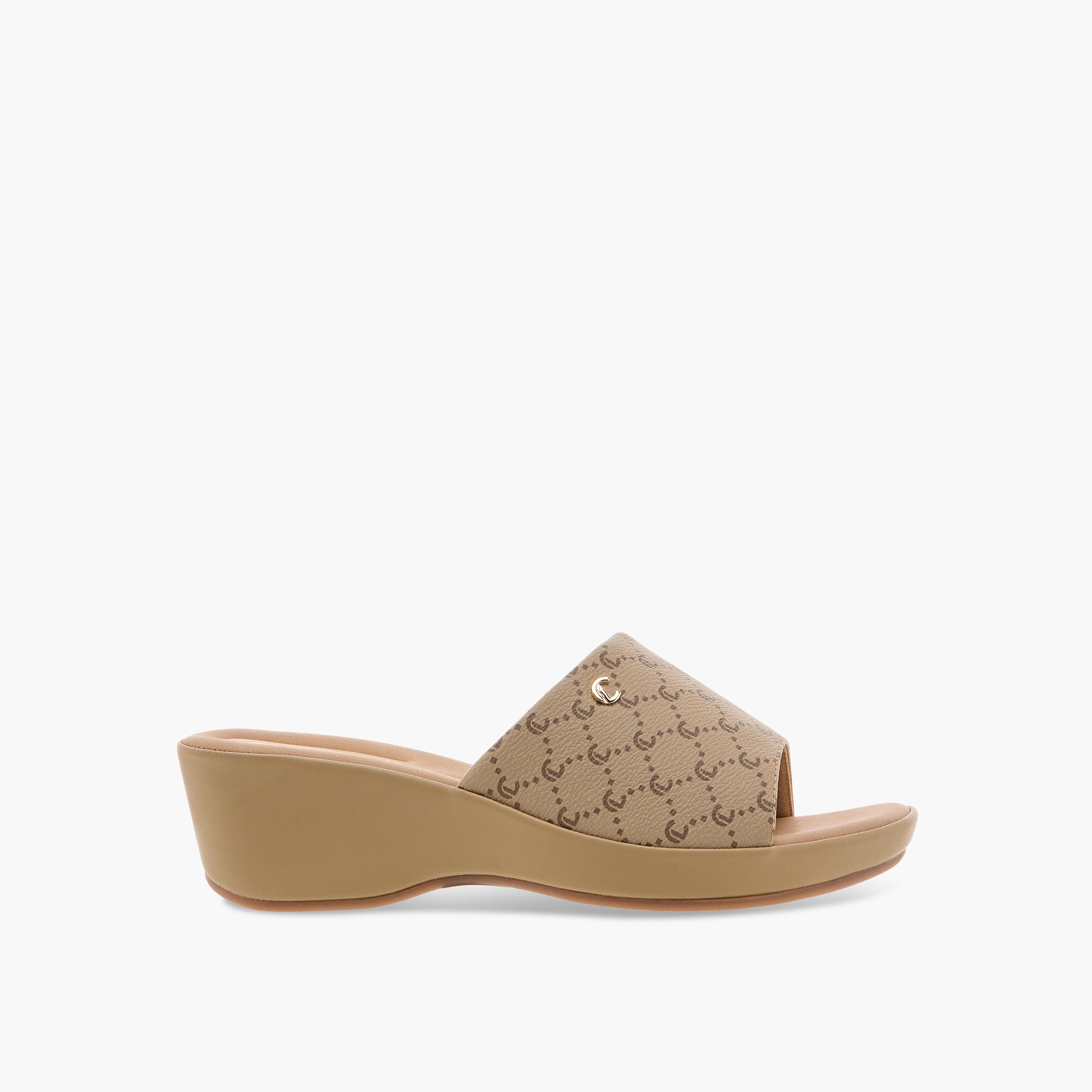 Le Confort Monogram Slip-On Sandals with Wedge Heels-women-shoes-sandals-heeled-image-3