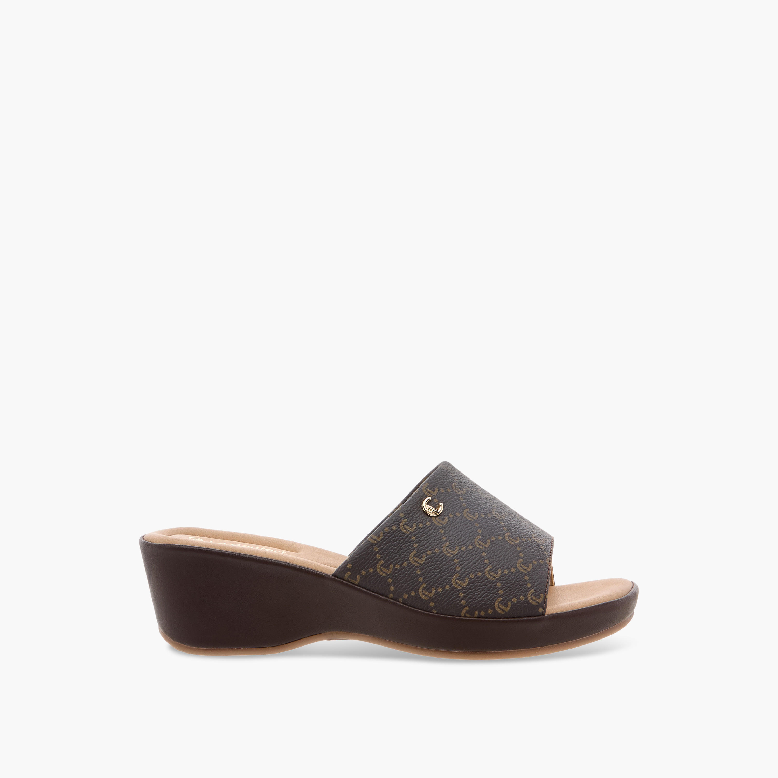 Le Confort Monogram Slip-On Sandals with Wedge Heels-women-shoes-sandals-heeled-image-3
