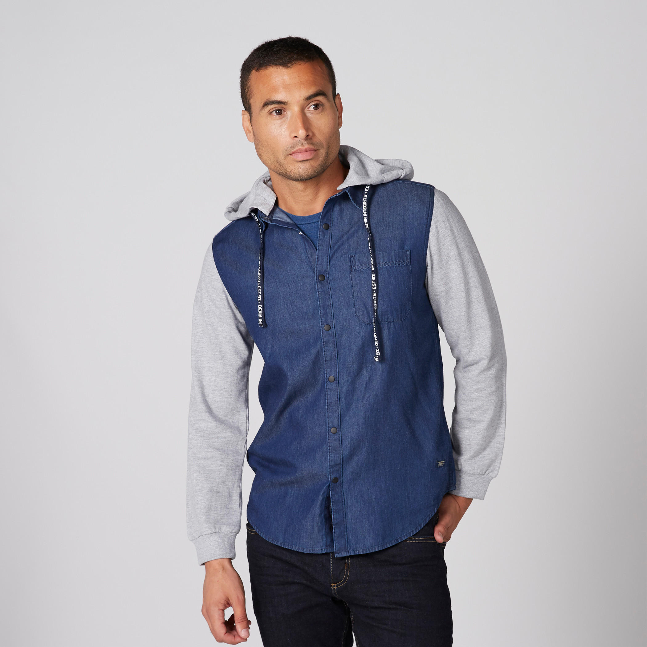 Long Sleeves Jacket with Complete Placket and Hood-men-clothing-shirts-image-1